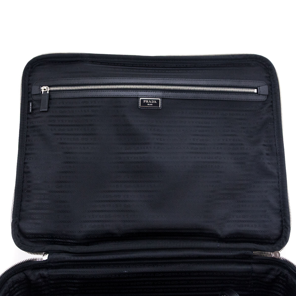 Prada Black Tessuto Nylon Saffiano Trolley Rolling Suitcase Luggage - Love that Bag etc - Preowned Authentic Designer Handbags Preloved Fashions