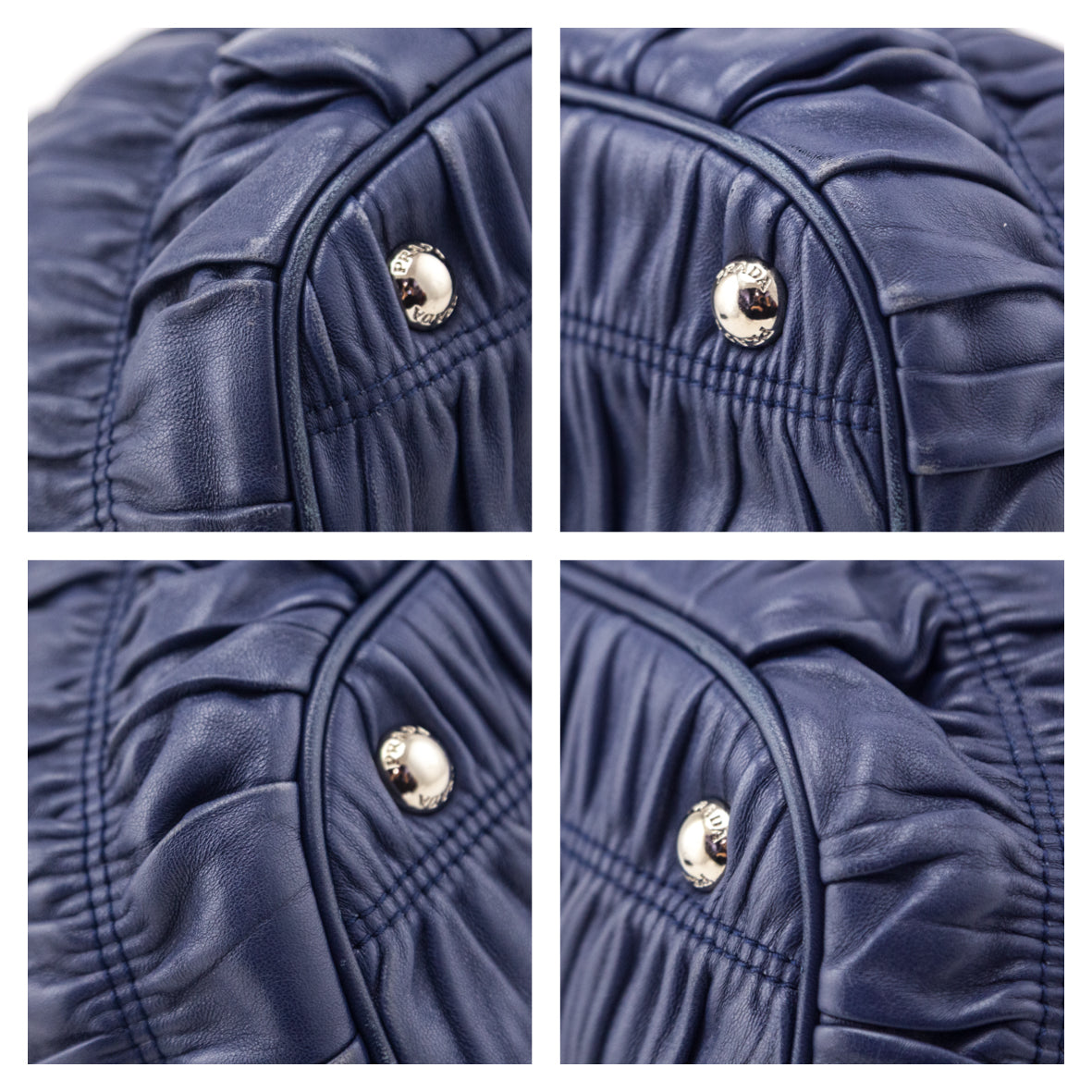 Prada Bluette Nappa Gaufre Large Convertible Tote - Love that Bag etc - Preowned Authentic Designer Handbags Preloved Fashions