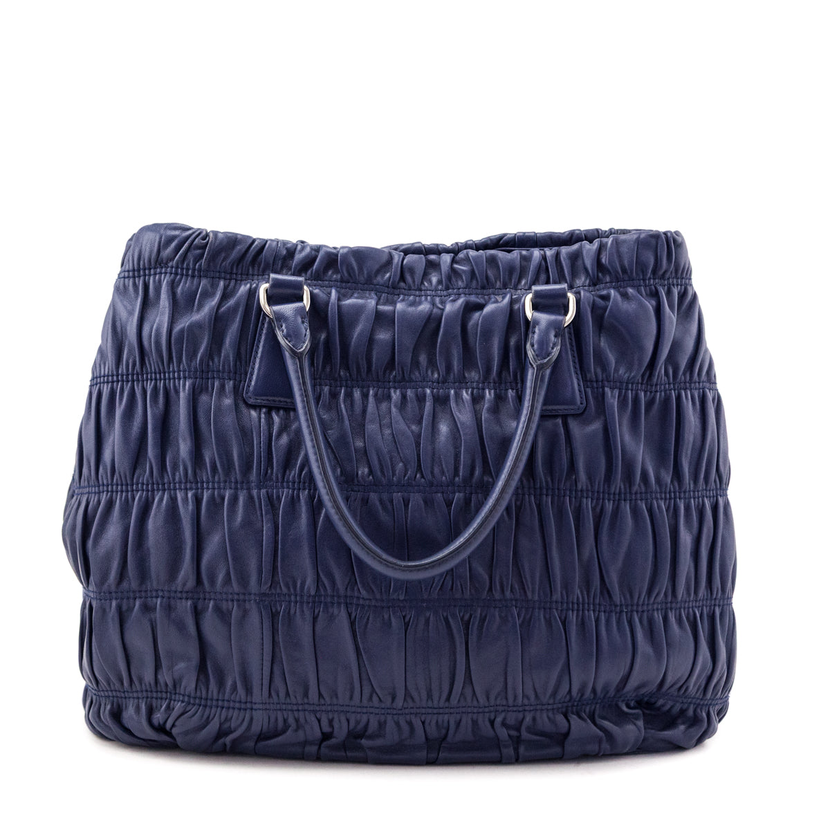 Prada Bluette Nappa Gaufre Large Convertible Tote - Love that Bag etc - Preowned Authentic Designer Handbags Preloved Fashions