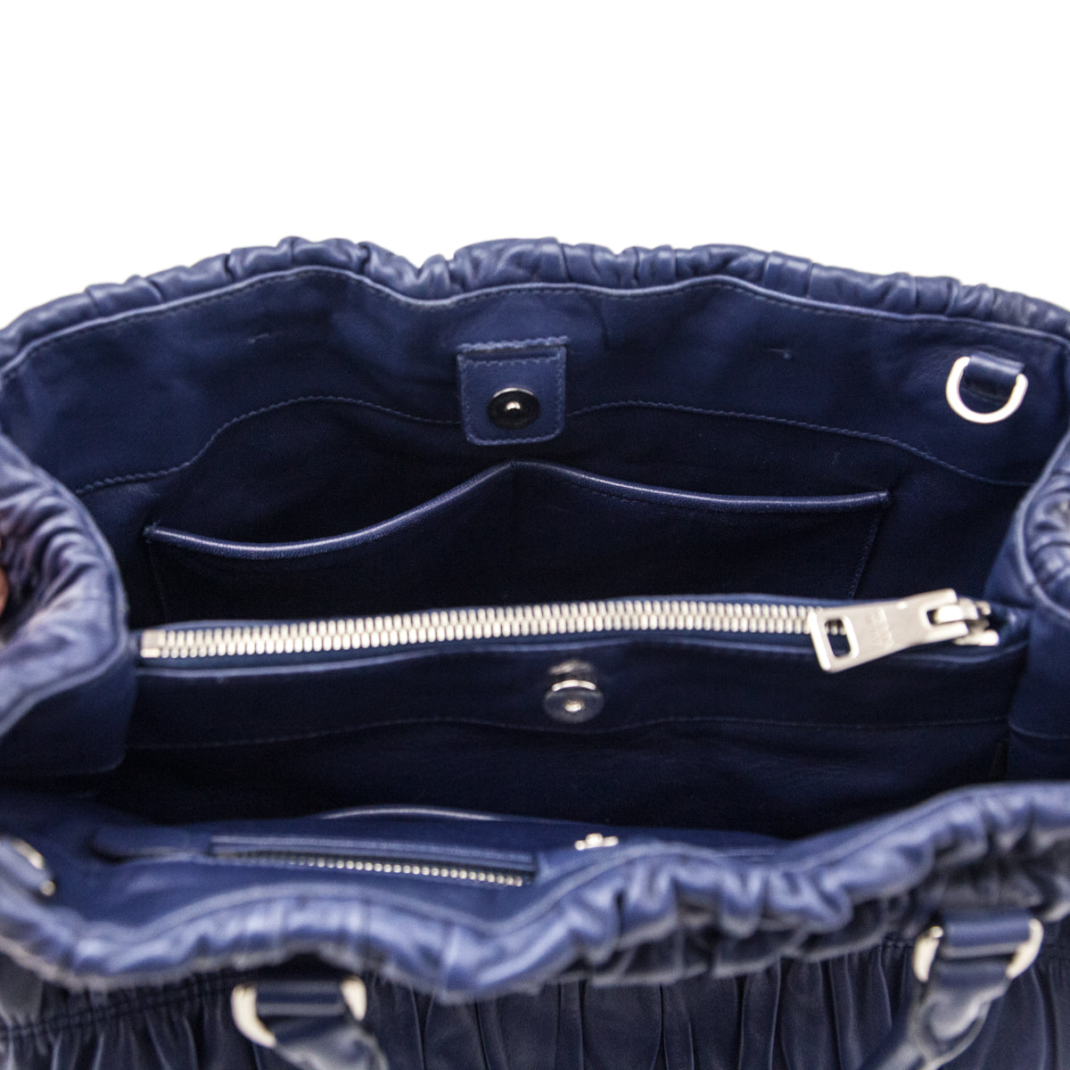 Prada Bluette Nappa Gaufre Large Convertible Tote - Love that Bag etc - Preowned Authentic Designer Handbags Preloved Fashions