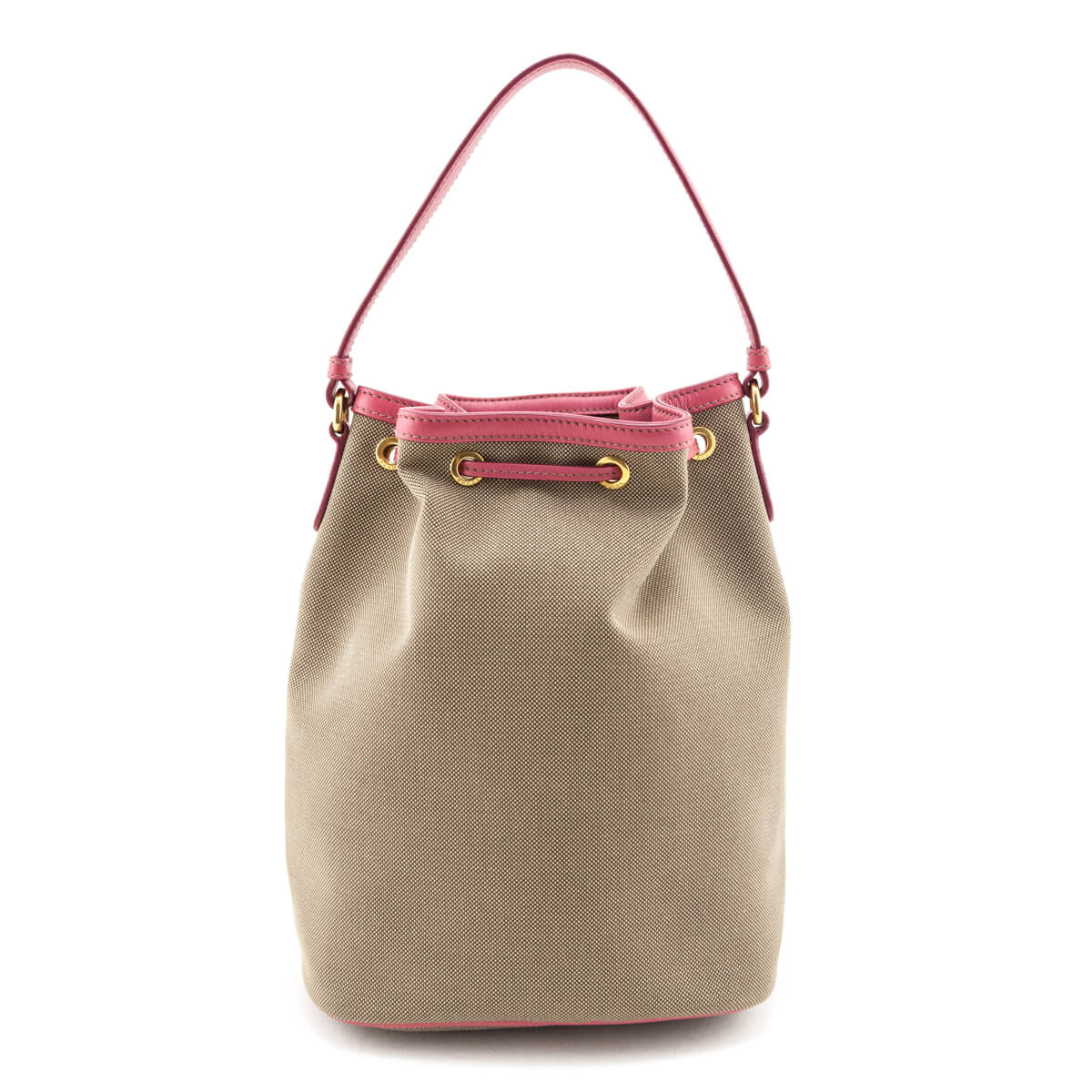 Prada Brown Jacquard Logo Mini Bucket Crossbody Bag - Love that Bag etc - Preowned Authentic Designer Handbags Preloved Fashions