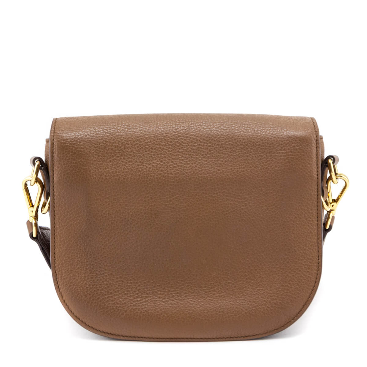 Prada Caramel Vitello Daino Saddle Bag Crossbody - Love that Bag etc - Preowned Authentic Designer Handbags Preloved Fashions