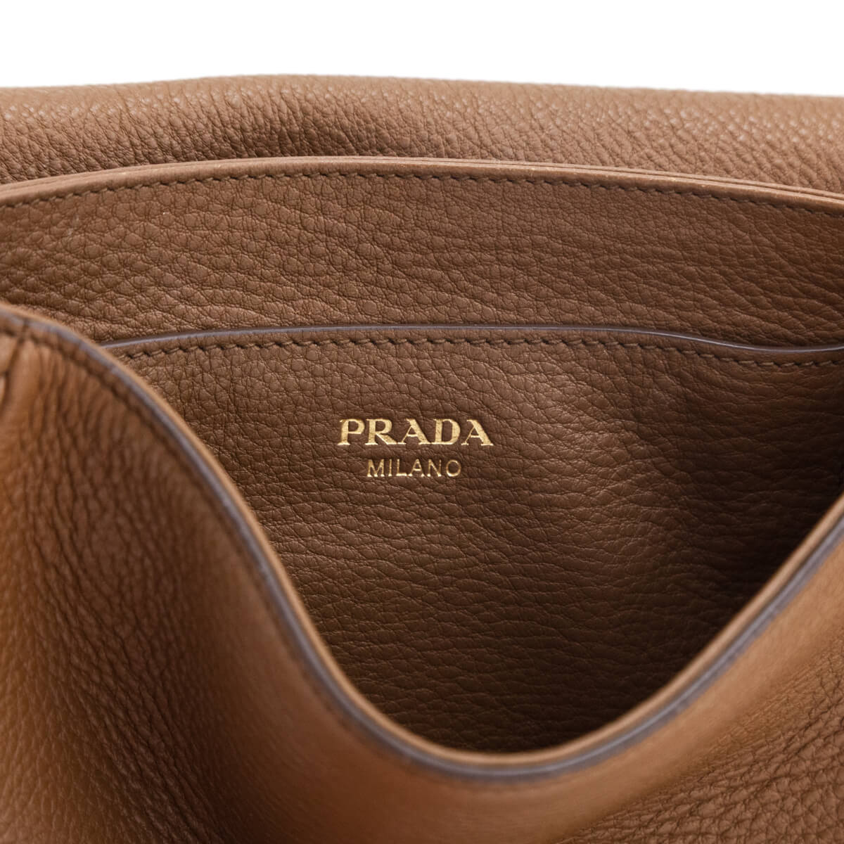 Prada Caramel Vitello Daino Saddle Bag Crossbody - Love that Bag etc - Preowned Authentic Designer Handbags Preloved Fashions