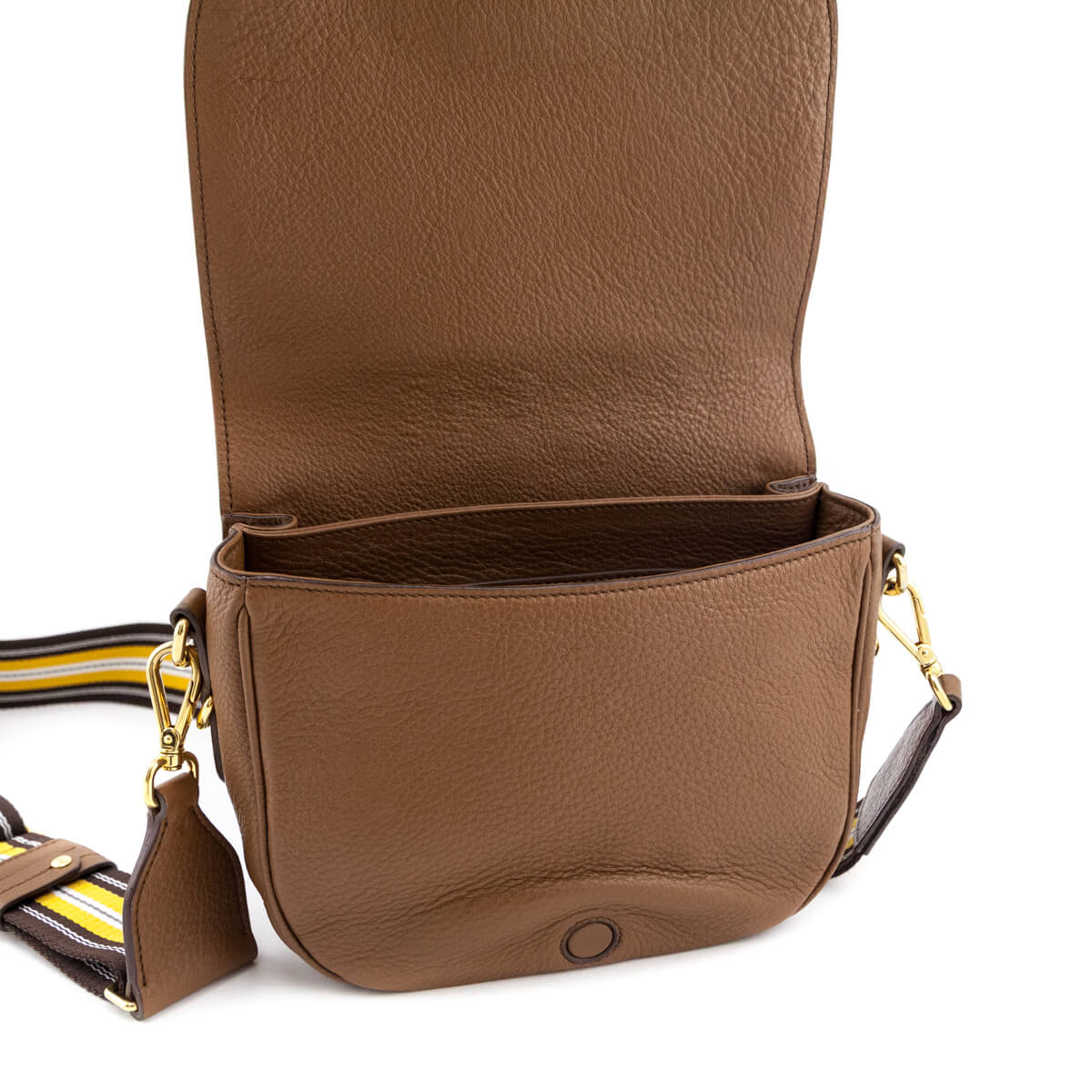 Prada Caramel Vitello Daino Saddle Bag Crossbody - Love that Bag etc - Preowned Authentic Designer Handbags Preloved Fashions