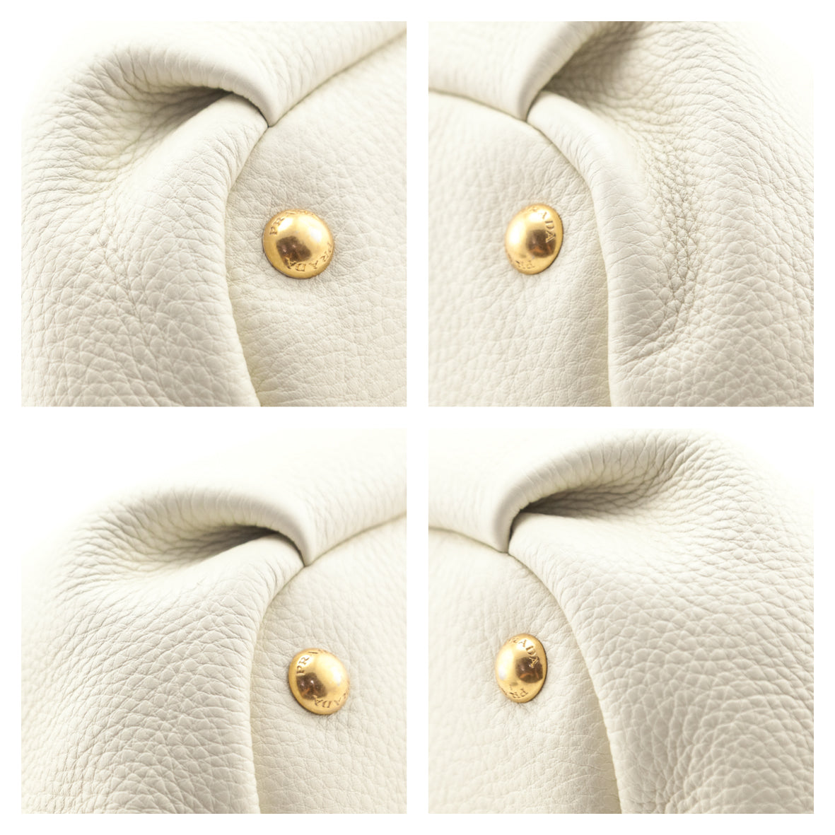 Prada Ivory Vitello Daino 2 Way Shoulder Bag - Love that Bag etc - Preowned Authentic Designer Handbags Preloved Fashions