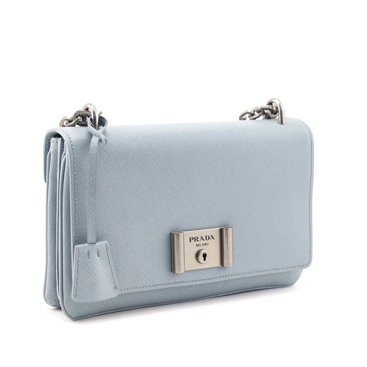 Prada Lago Saffiano Lux Metal Closure Shoulder Bag - Love that Bag etc - Preowned Authentic Designer Handbags Preloved Fashions