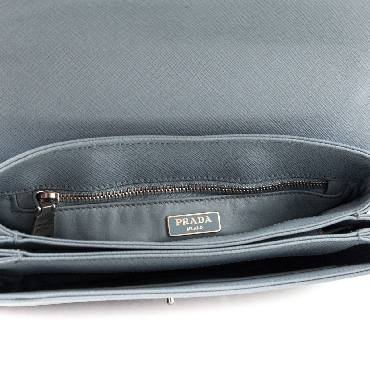 Prada Lago Saffiano Lux Metal Closure Shoulder Bag - Love that Bag etc - Preowned Authentic Designer Handbags Preloved Fashions