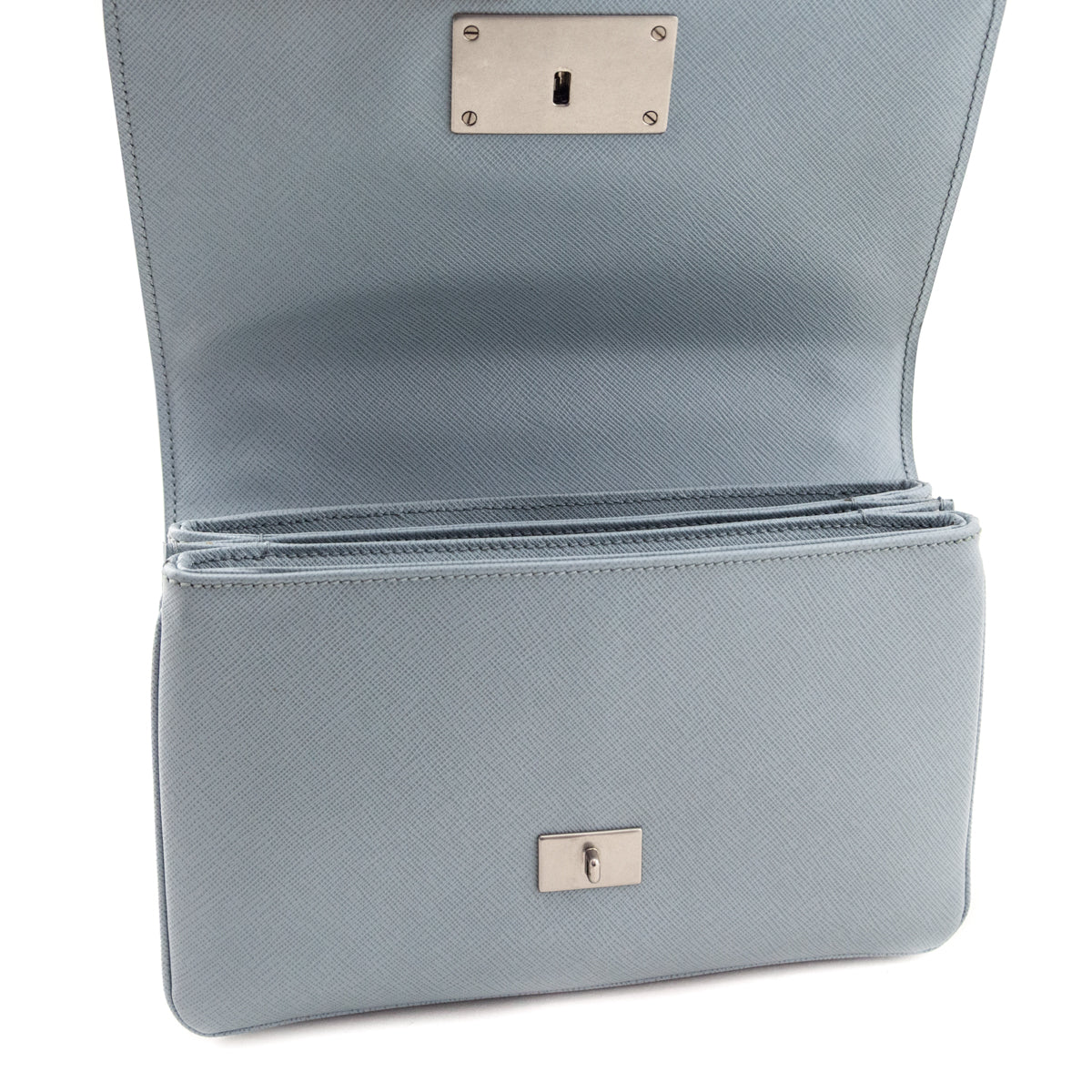 Prada Lago Saffiano Lux Metal Closure Shoulder Bag - Love that Bag etc - Preowned Authentic Designer Handbags Preloved Fashions