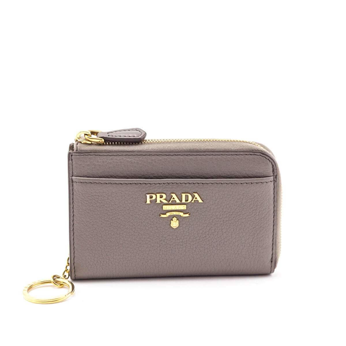 Prada Taupe Zip Around Keychain Wallet - Love that Bag etc - Preowned Authentic Designer Handbags Preloved Fashions