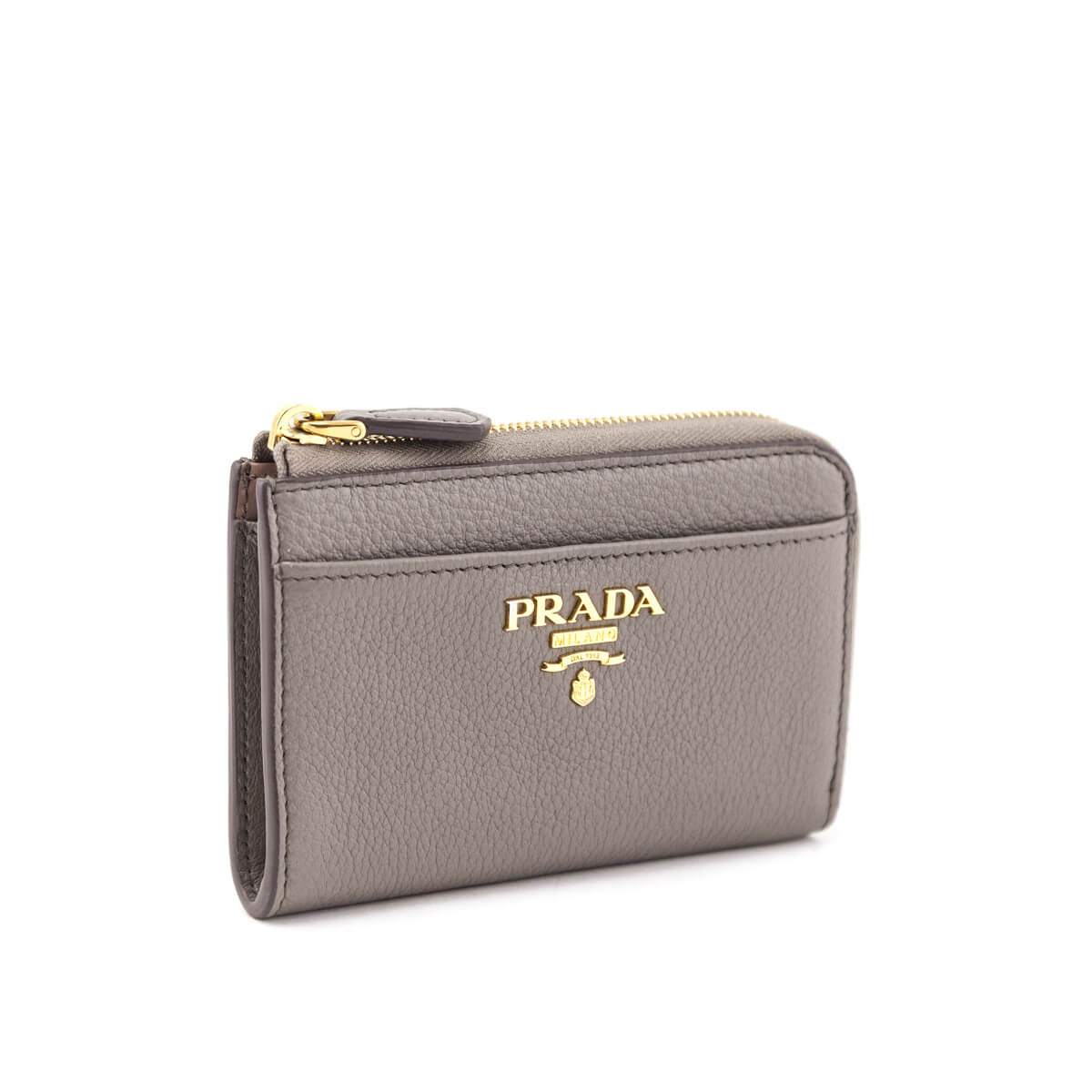 Prada Taupe Zip Around Keychain Wallet - Love that Bag etc - Preowned Authentic Designer Handbags Preloved Fashions