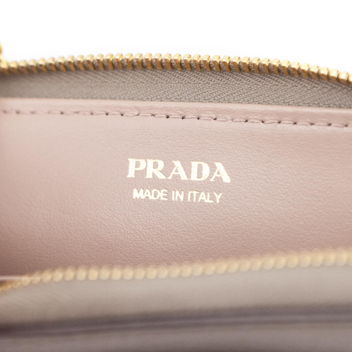 Prada Taupe Zip Around Keychain Wallet - Love that Bag etc - Preowned Authentic Designer Handbags Preloved Fashions