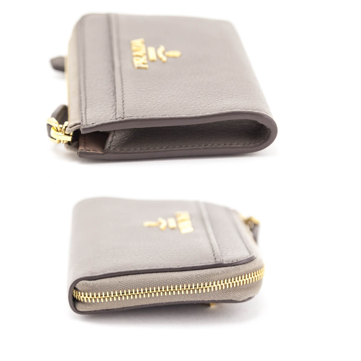 Prada Taupe Zip Around Keychain Wallet - Love that Bag etc - Preowned Authentic Designer Handbags Preloved Fashions