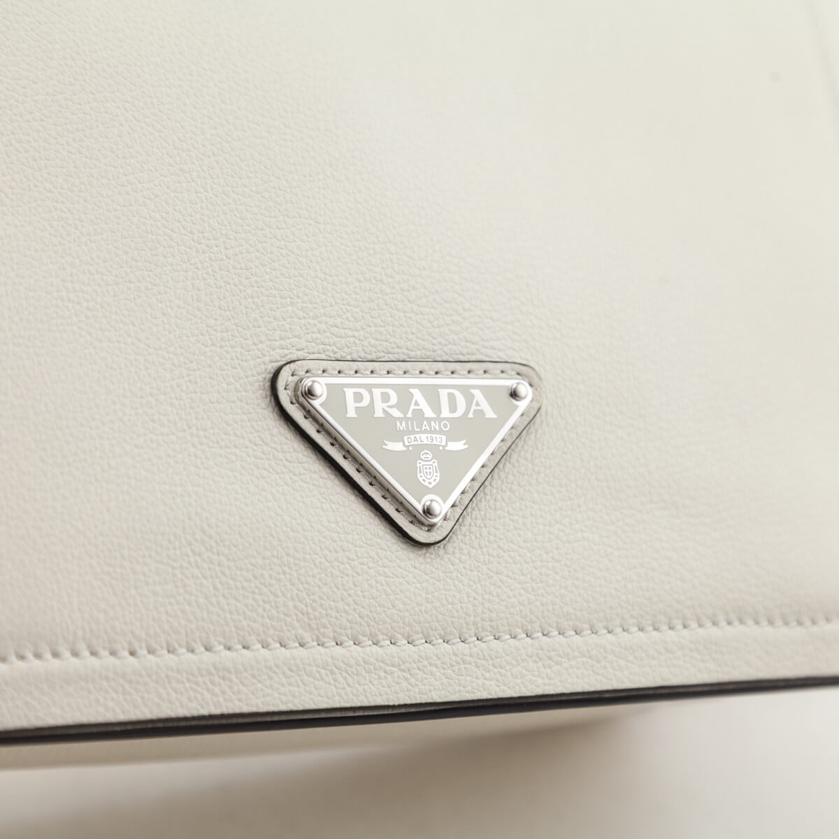 Prada White Glace Calf Logo Full Flap Crossbody Bag - Love that Bag etc - Preowned Authentic Designer Handbags Preloved Fashions