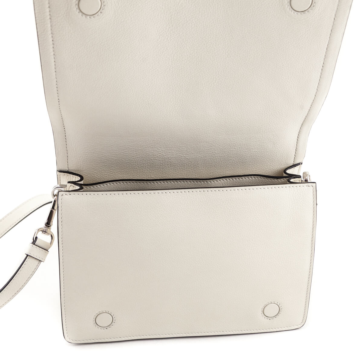 Prada White Glace Calf Logo Full Flap Crossbody Bag - Love that Bag etc - Preowned Authentic Designer Handbags Preloved Fashions