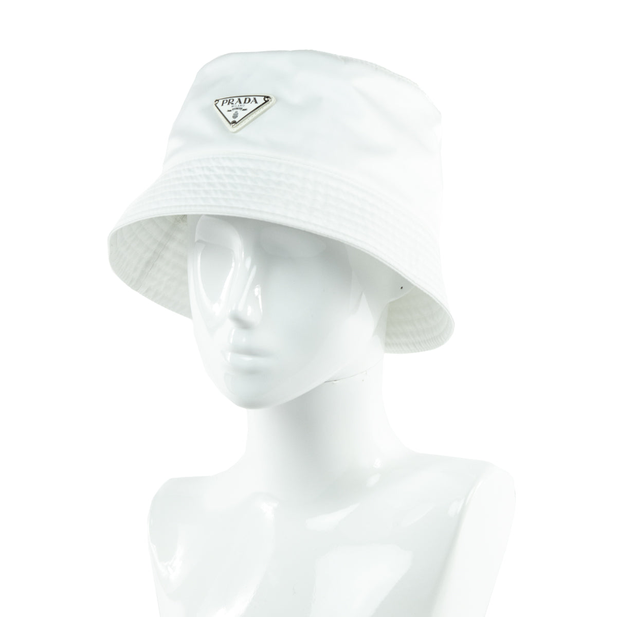 Prada White Re-Nylon Bucket Hat Size L - Love that Bag etc - Preowned Authentic Designer Handbags Preloved Fashions