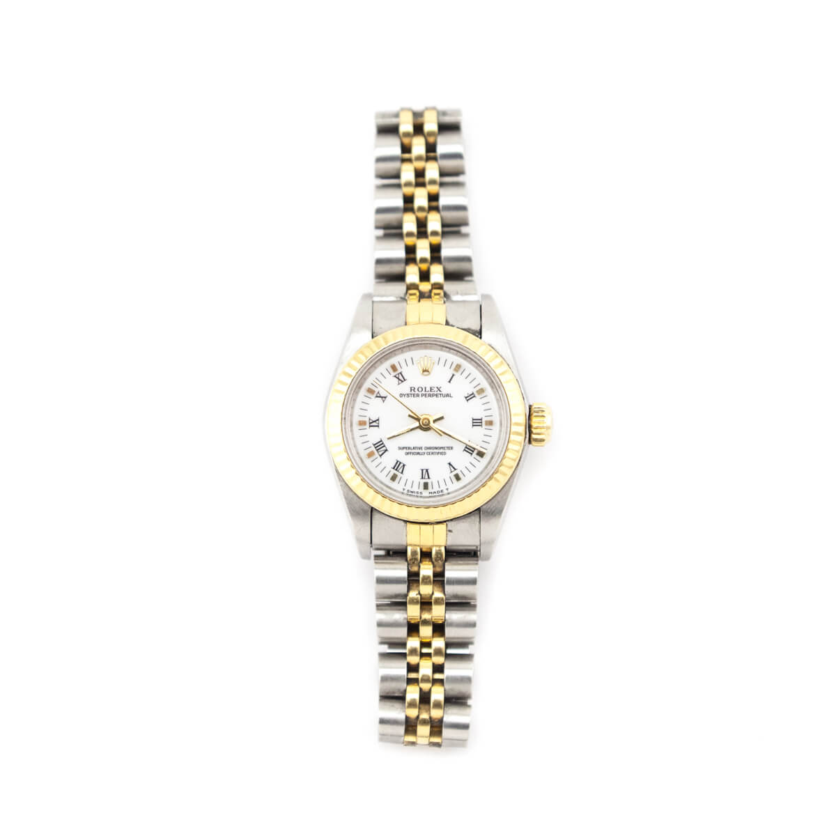 Rolex Gold Stainless Steel Oyster Perpetual Lady 67193 - Love that Bag etc - Preowned Authentic Designer Handbags Preloved Fashions