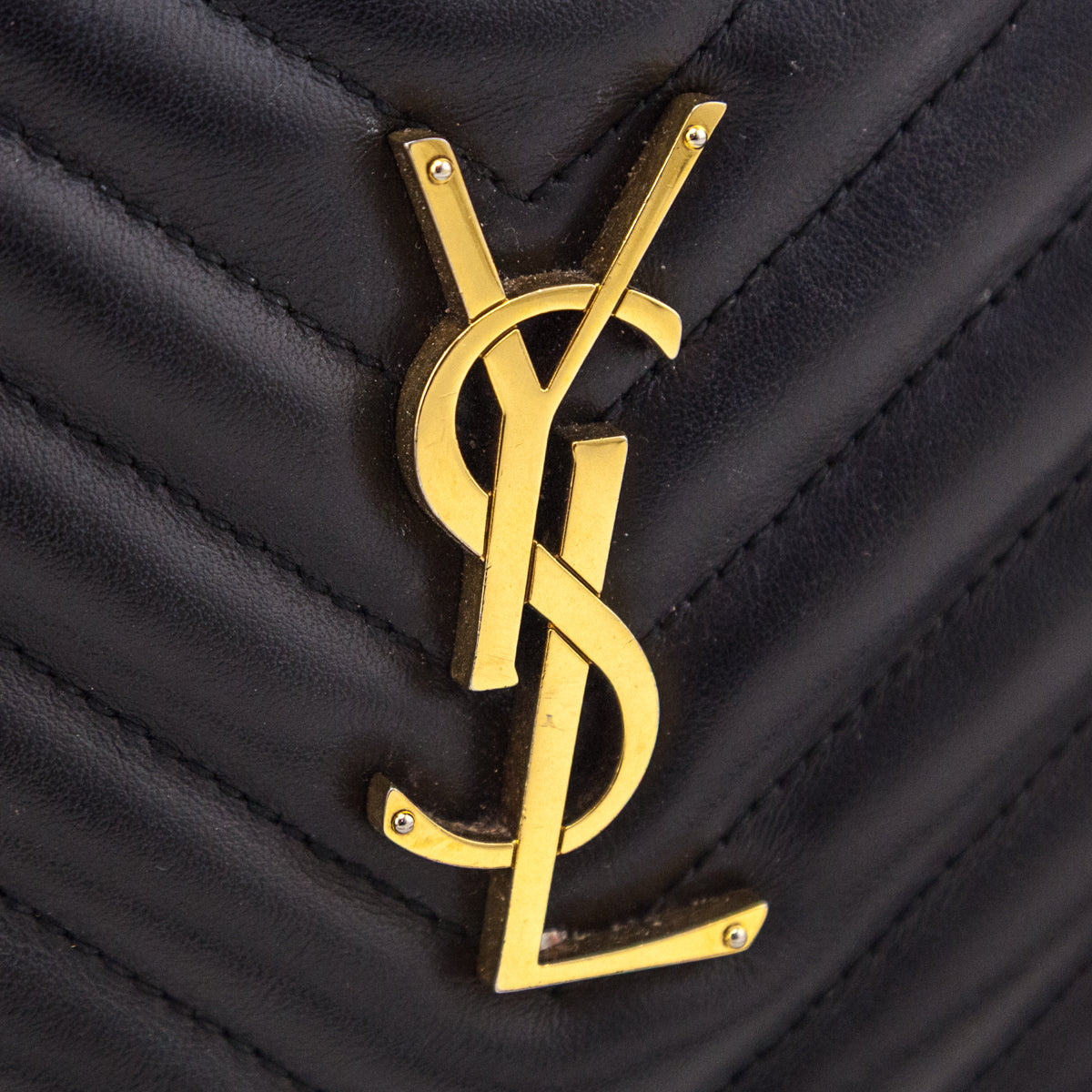 Saint Laurent Black Calfskin Matelasse Monogram Lou Camera Bag - Love that Bag etc - Preowned Authentic Designer Handbags Preloved Fashions
