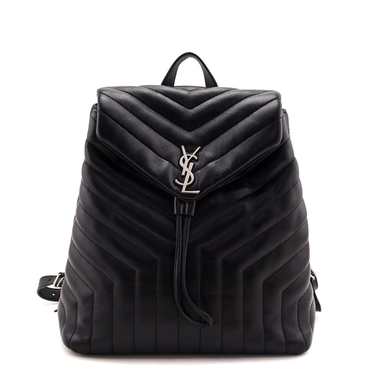 Saint Laurent Black Calfskin Quilted Medium Loulou Backpack - Love that Bag etc - Preowned Authentic Designer Handbags Preloved Fashions