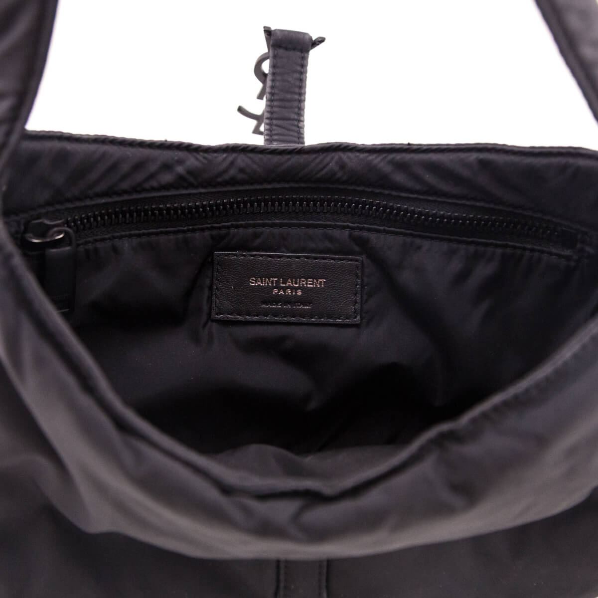 Saint Laurent Black Econyl Nylon Le 5 A 7 Hobo - Love that Bag etc - Preowned Authentic Designer Handbags Preloved Fashions