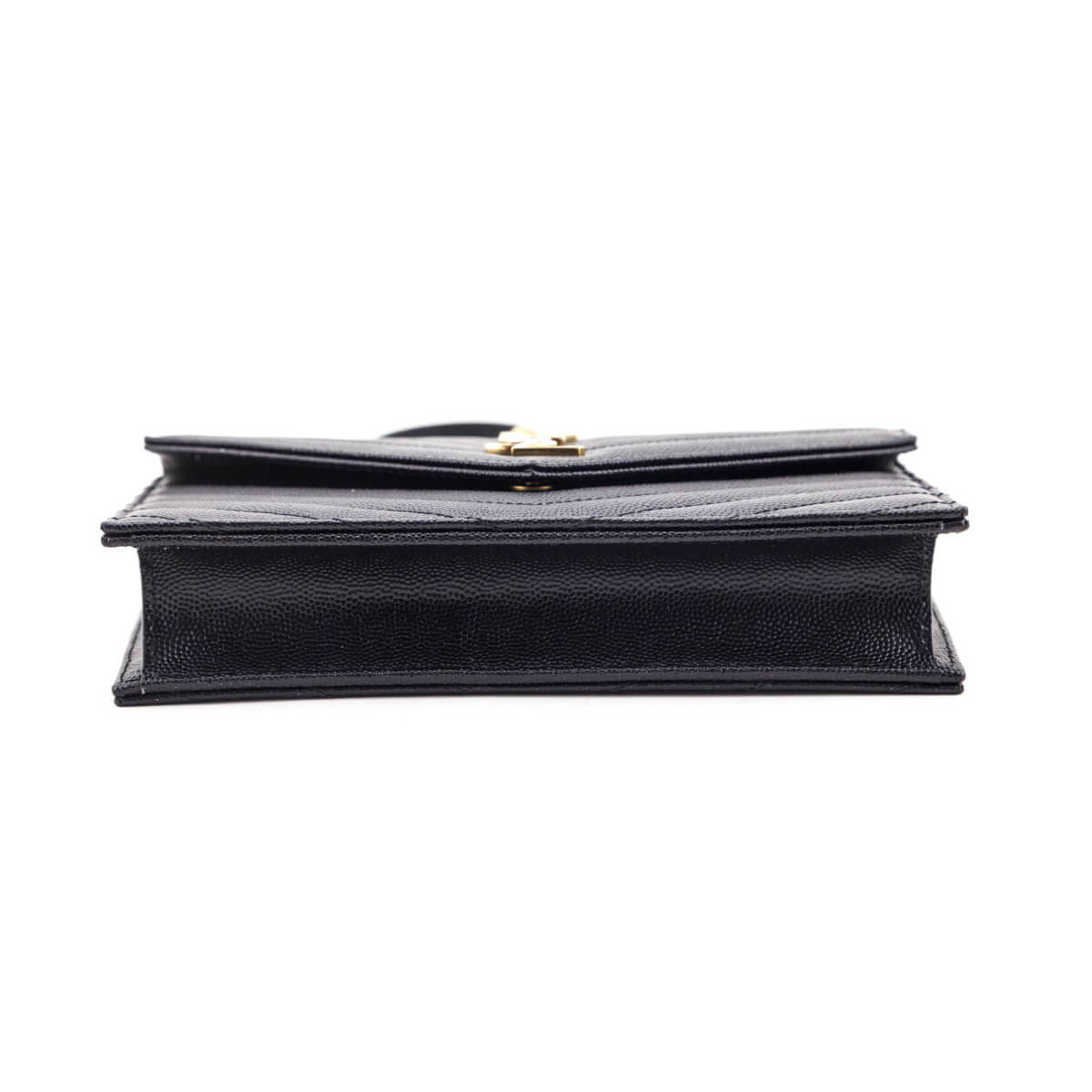 Saint Laurent Black Grain de Poudre Cassandre Chain Wallet - Love that Bag etc - Preowned Authentic Designer Handbags Preloved Fashions