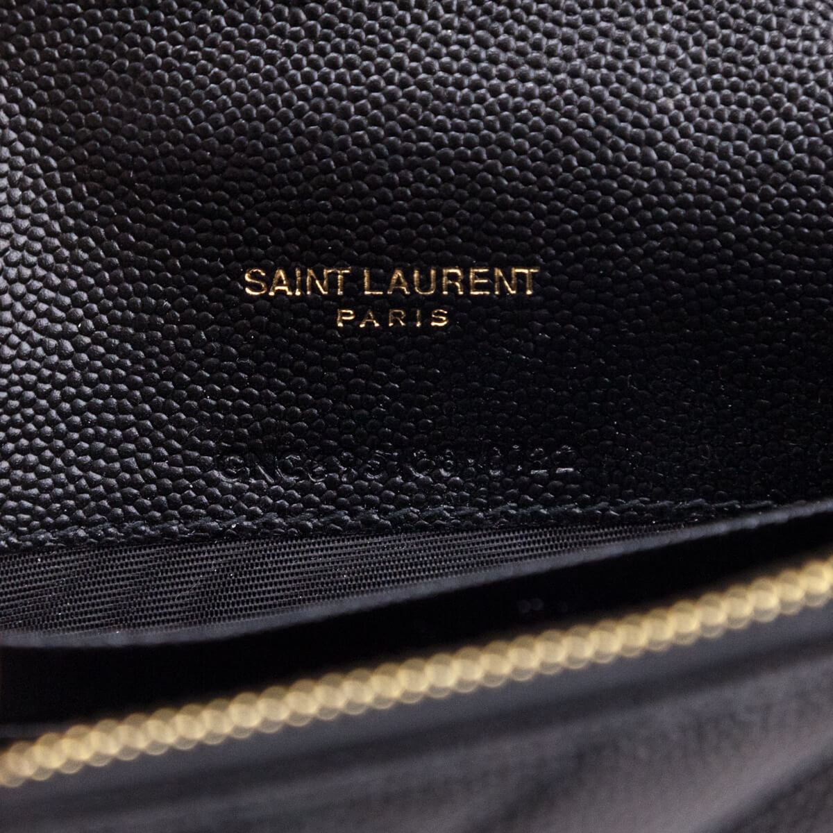 Saint Laurent Black Grain de Poudre Cassandre Chain Wallet - Love that Bag etc - Preowned Authentic Designer Handbags Preloved Fashions