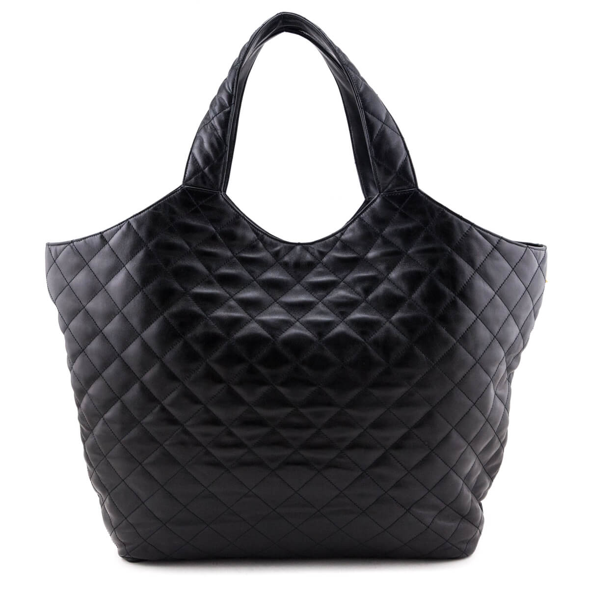 Saint Laurent Black Lambskin Quilted Maxi Icare Shopping Tote - Love that Bag etc - Preowned Authentic Designer Handbags Preloved Fashions