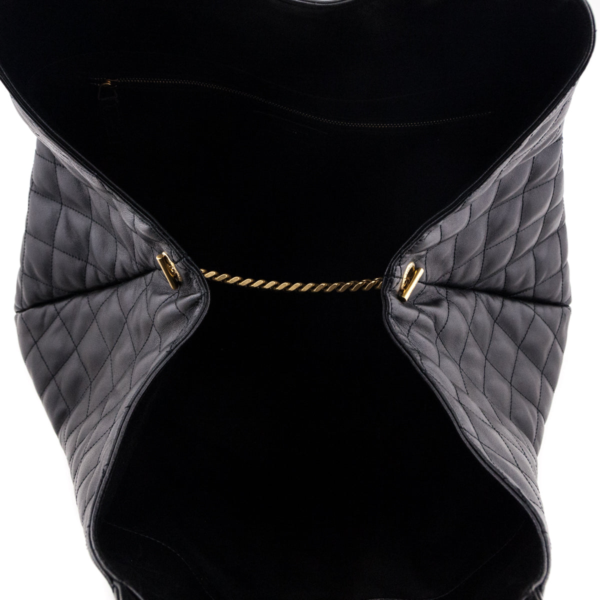 Saint Laurent Black Lambskin Quilted Maxi Icare Shopping Tote - Love that Bag etc - Preowned Authentic Designer Handbags Preloved Fashions