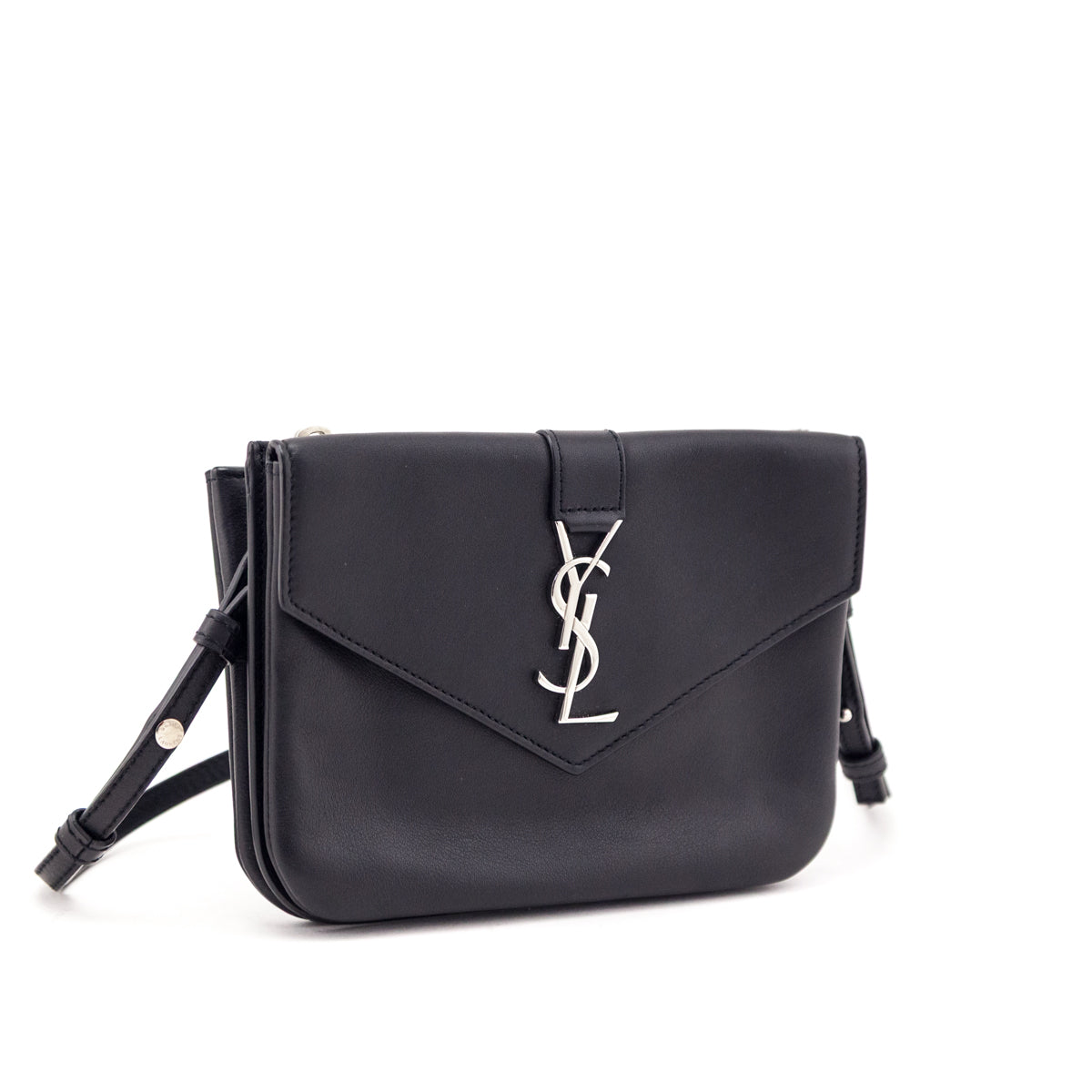 Saint Laurent Black Monogram Tri Pocket Crossbody - Love that Bag etc - Preowned Authentic Designer Handbags Preloved Fashions