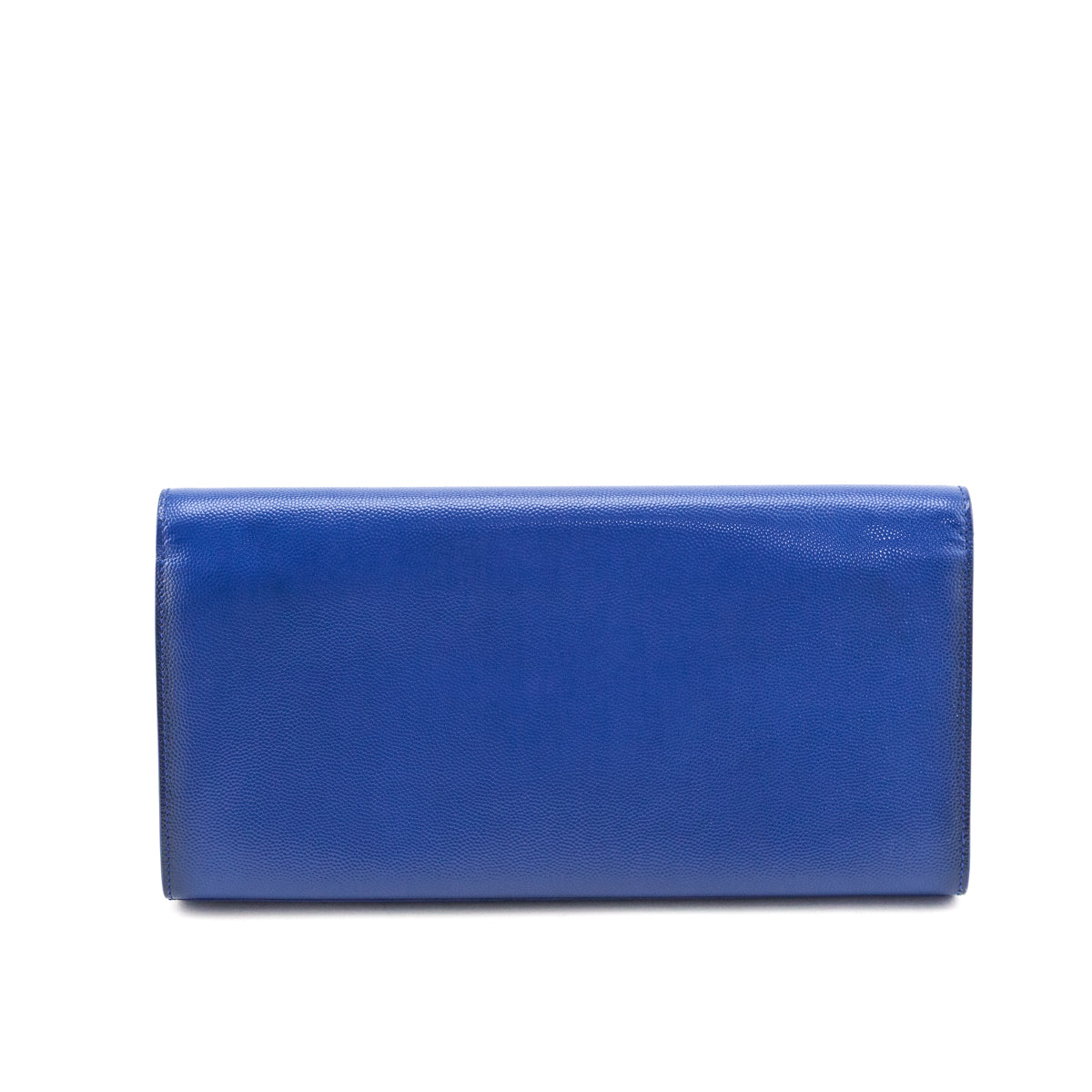 Saint Laurent Blue Majorelle Patent Grain De Poudre Classic Monogram Cassandre Clutch - Love that Bag etc - Preowned Authentic Designer Handbags Preloved Fashions