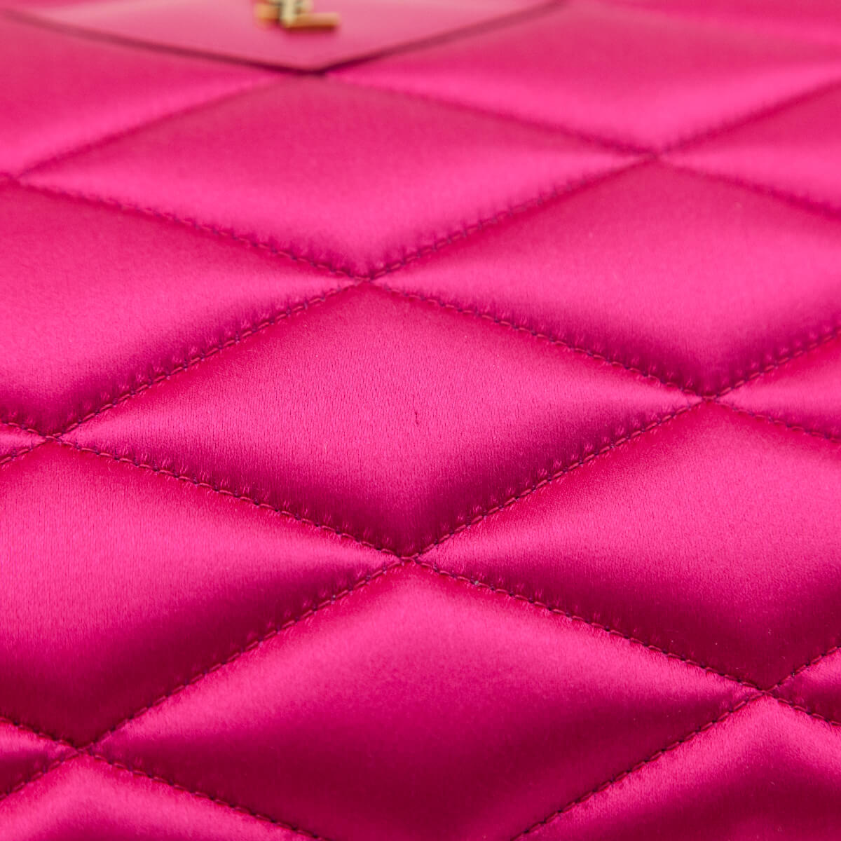 Saint Laurent Bubblegum Satin Quilted Large Sade Puffer Clutch - Love that Bag etc - Preowned Authentic Designer Handbags Preloved Fashions