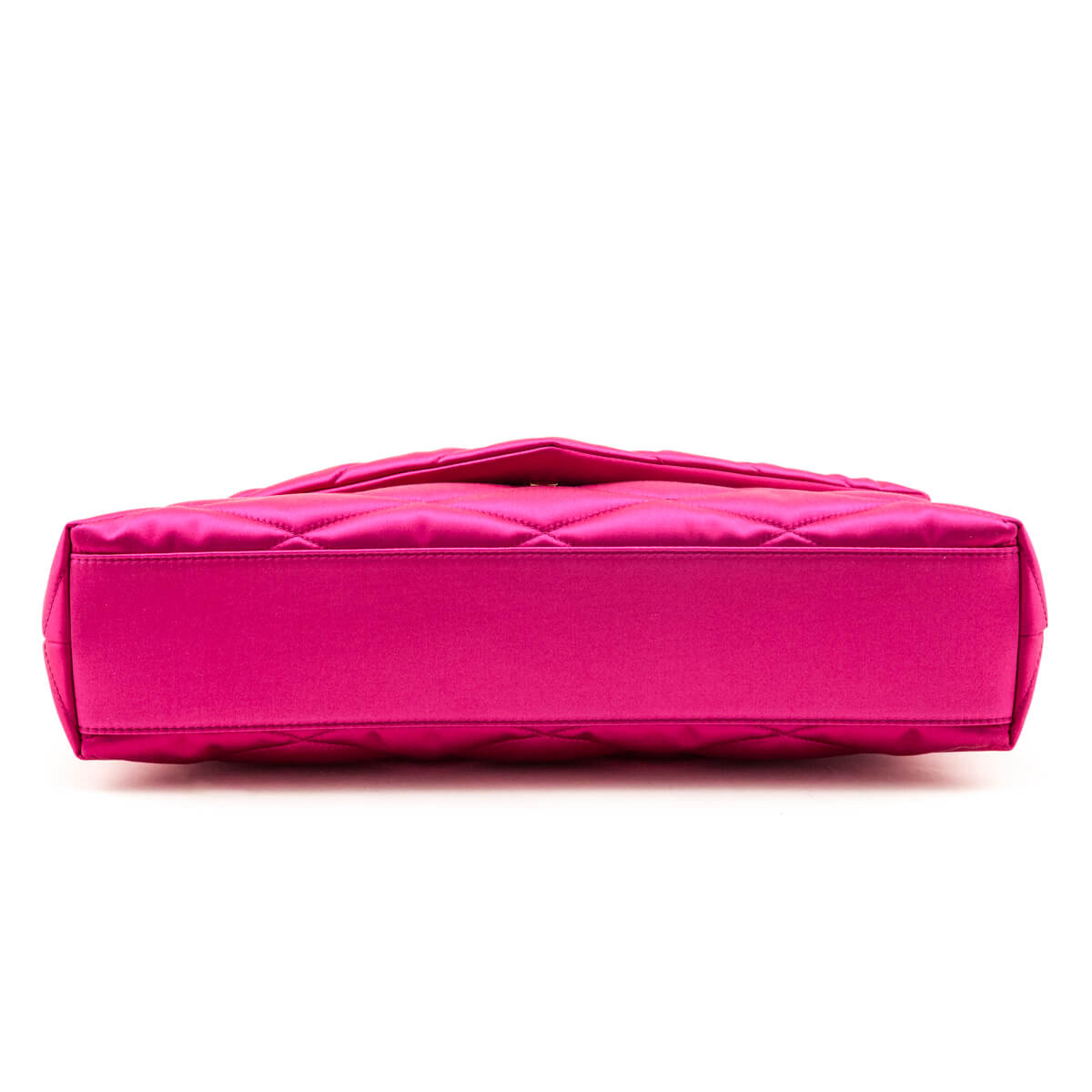 Saint Laurent Bubblegum Satin Quilted Large Sade Puffer Clutch - Love that Bag etc - Preowned Authentic Designer Handbags Preloved Fashions