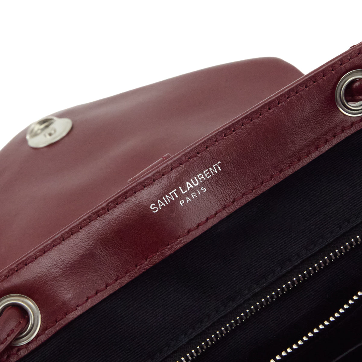 Saint Laurent Burgundy Calfskin Quilted Small Loulou Backpack - Love that Bag etc - Preowned Authentic Designer Handbags Preloved Fashions