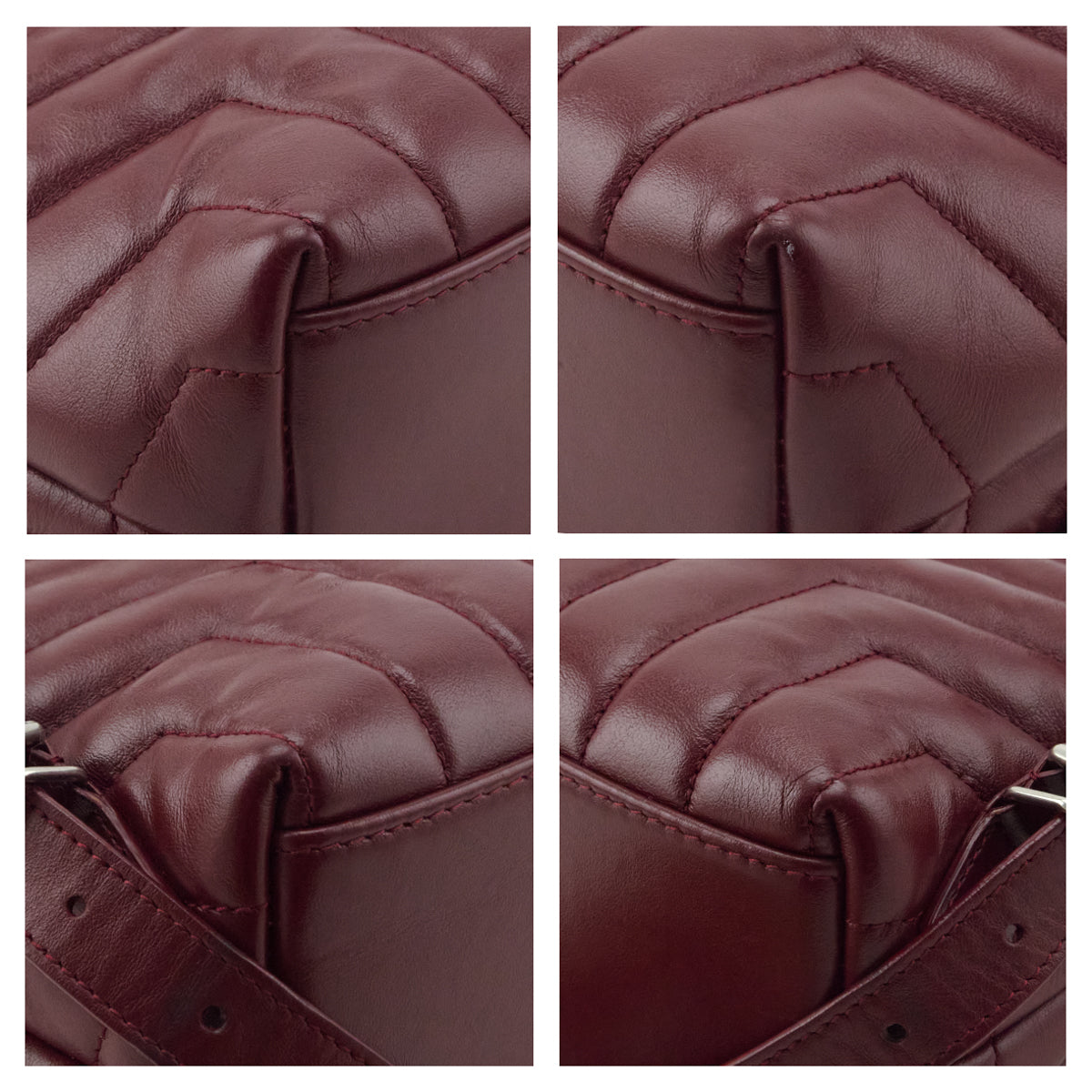 Saint Laurent Burgundy Calfskin Quilted Small Loulou Backpack - Love that Bag etc - Preowned Authentic Designer Handbags Preloved Fashions