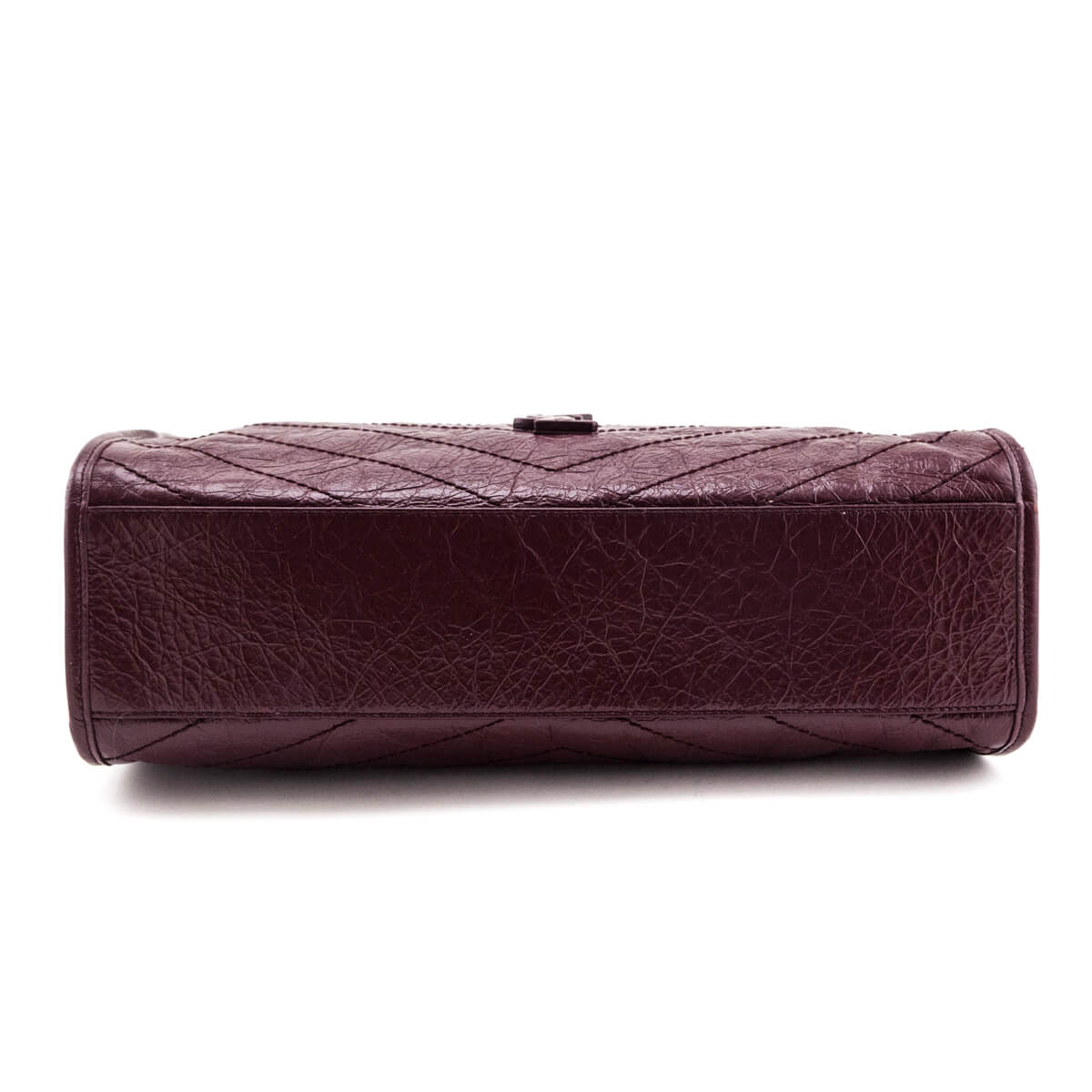Saint Laurent Burgundy Crinkled Calfskin Matelasse Monogram Medium Niki Shopper Tote - Love that Bag etc - Preowned Authentic Designer Handbags Preloved Fashions
