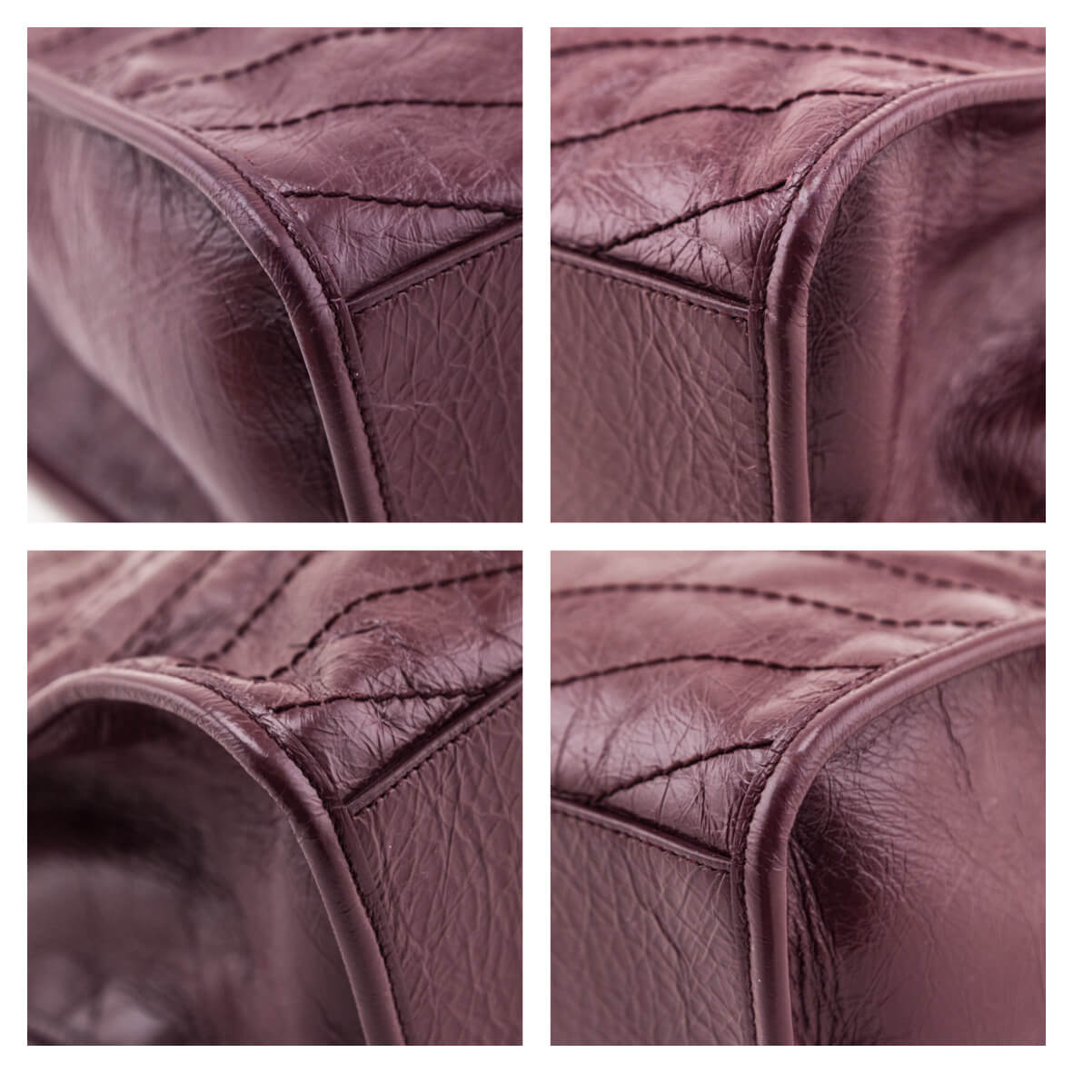 Saint Laurent Burgundy Crinkled Calfskin Matelasse Monogram Medium Niki Shopper Tote - Love that Bag etc - Preowned Authentic Designer Handbags Preloved Fashions