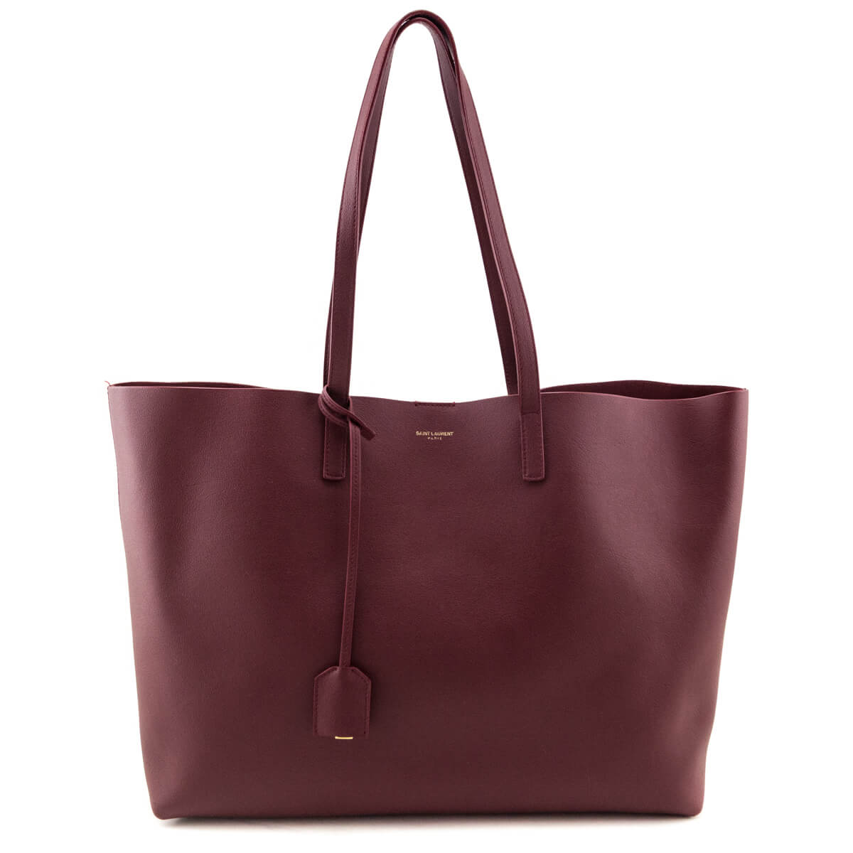 Saint Laurent Carmine Calfskin Large Shopping Tote E/W - Love that Bag etc - Preowned Authentic Designer Handbags Preloved Fashions