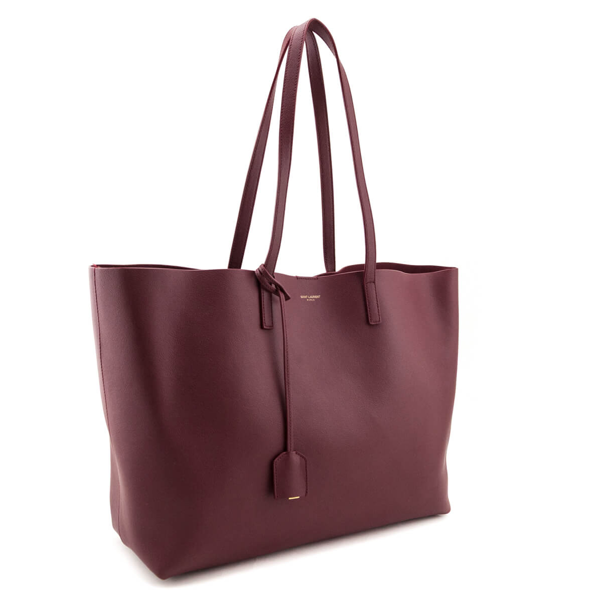 Saint Laurent Carmine Calfskin Large Shopping Tote E/W - Love that Bag etc - Preowned Authentic Designer Handbags Preloved Fashions