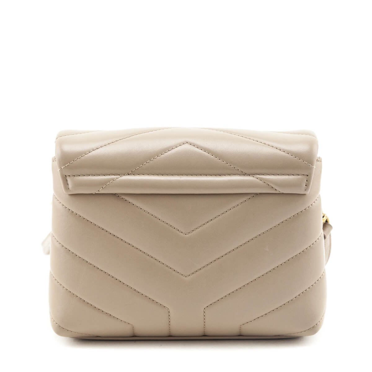 Saint Laurent Dark Beige Calfskin Y Quilted Monogram Toy Loulou Crossbody Bag - Love that Bag etc - Preowned Authentic Designer Handbags Preloved Fashions