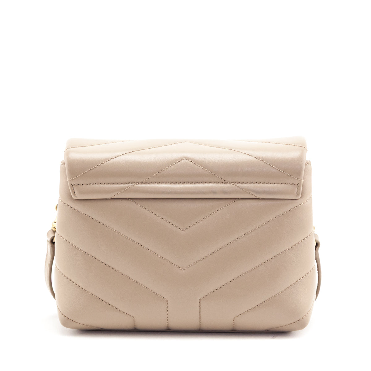 Saint Laurent Dark Beige Calfskin Y Quilted Monogram Toy Loulou Crossbody Bag - Love that Bag etc - Preowned Authentic Designer Handbags Preloved Fashions