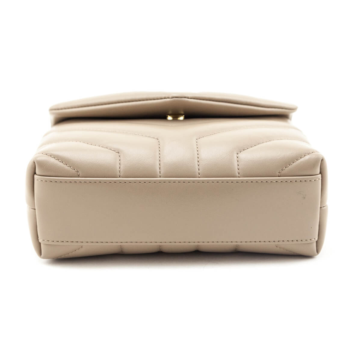 Saint Laurent Dark Beige Calfskin Y Quilted Monogram Toy Loulou Crossbody Bag - Love that Bag etc - Preowned Authentic Designer Handbags Preloved Fashions