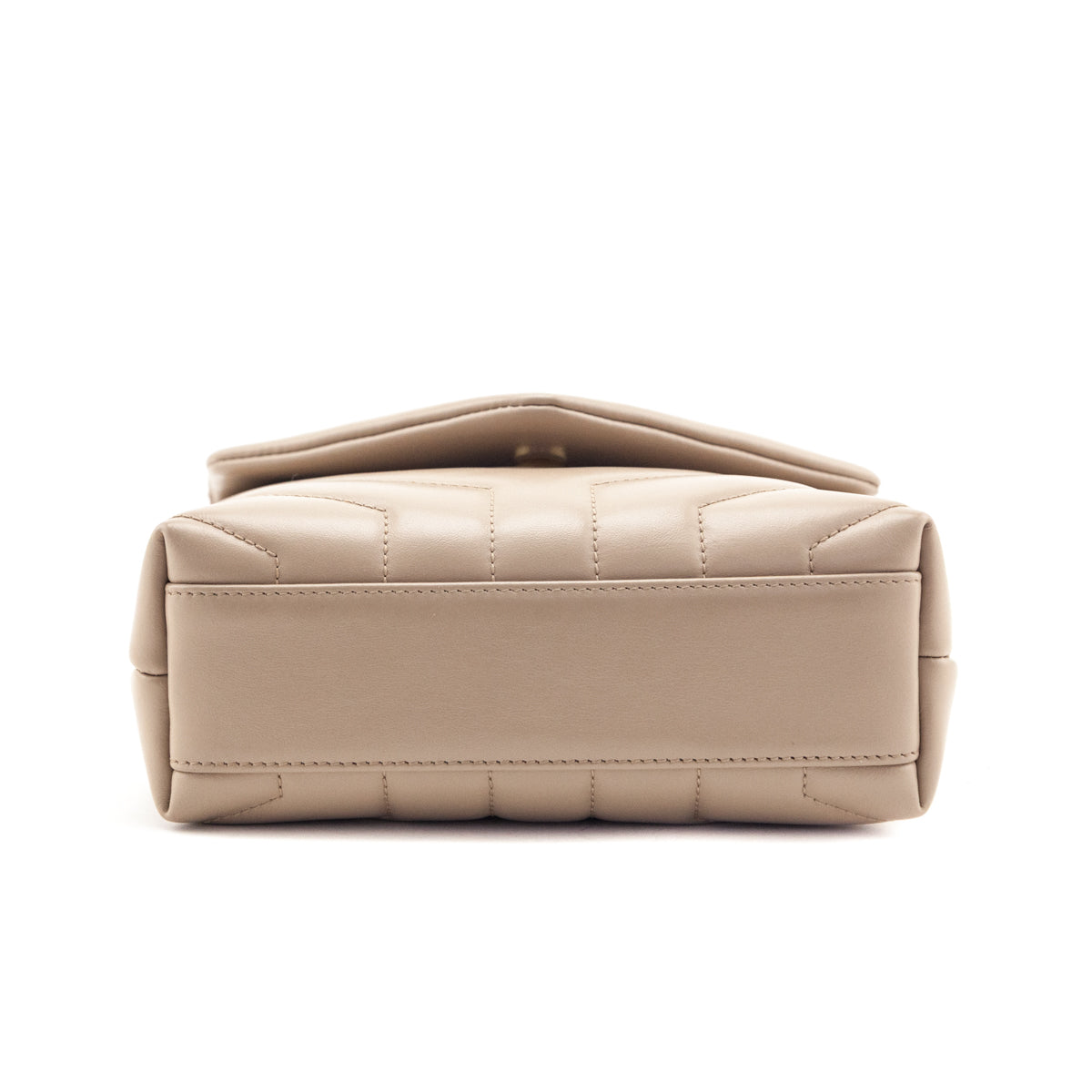 Saint Laurent Dark Beige Calfskin Y Quilted Monogram Toy Loulou Crossbody Bag - Love that Bag etc - Preowned Authentic Designer Handbags Preloved Fashions