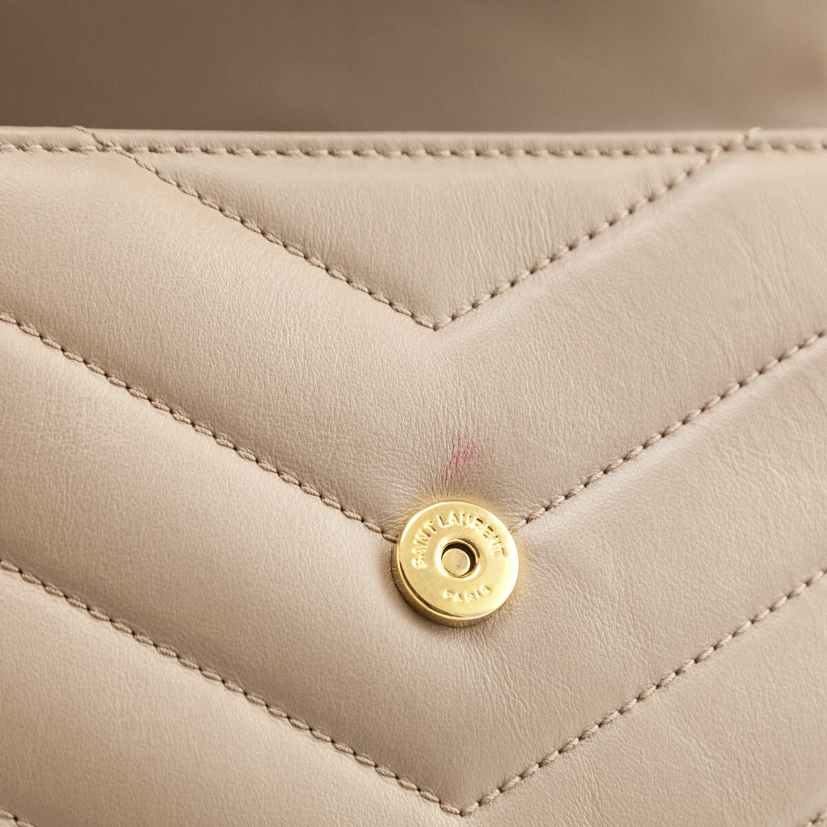 Saint Laurent Dark Beige Calfskin Y Quilted Monogram Toy Loulou Crossbody Bag - Love that Bag etc - Preowned Authentic Designer Handbags Preloved Fashions