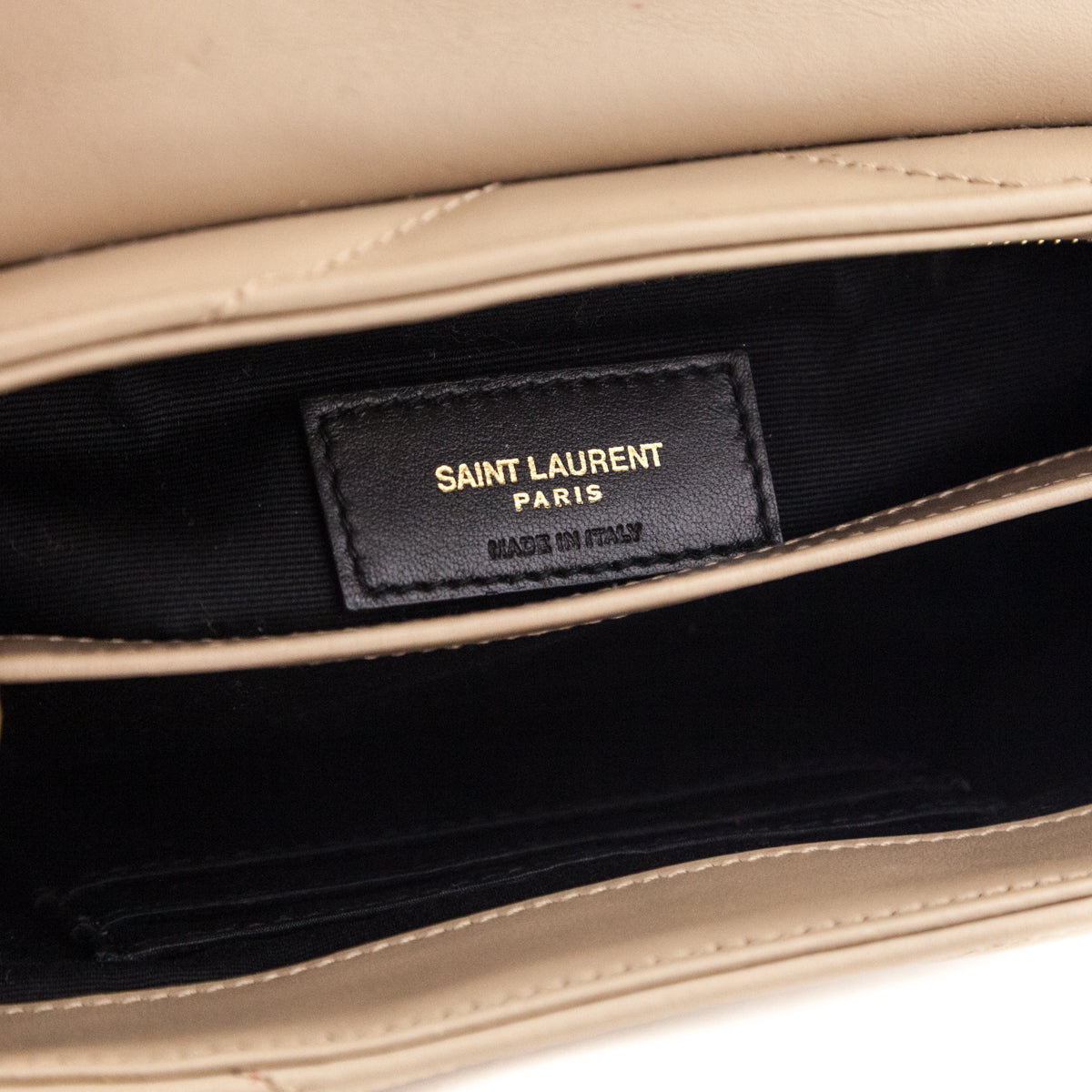Saint Laurent Dark Beige Calfskin Y Quilted Monogram Toy Loulou Crossbody Bag - Love that Bag etc - Preowned Authentic Designer Handbags Preloved Fashions