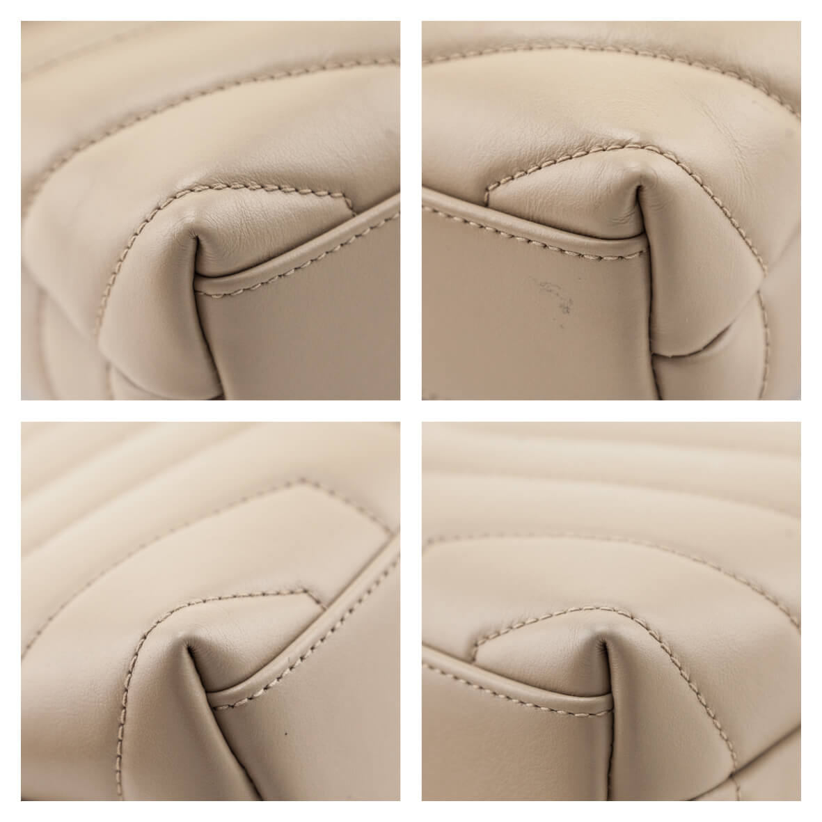 Saint Laurent Dark Beige Calfskin Y Quilted Monogram Toy Loulou Crossbody Bag - Love that Bag etc - Preowned Authentic Designer Handbags Preloved Fashions