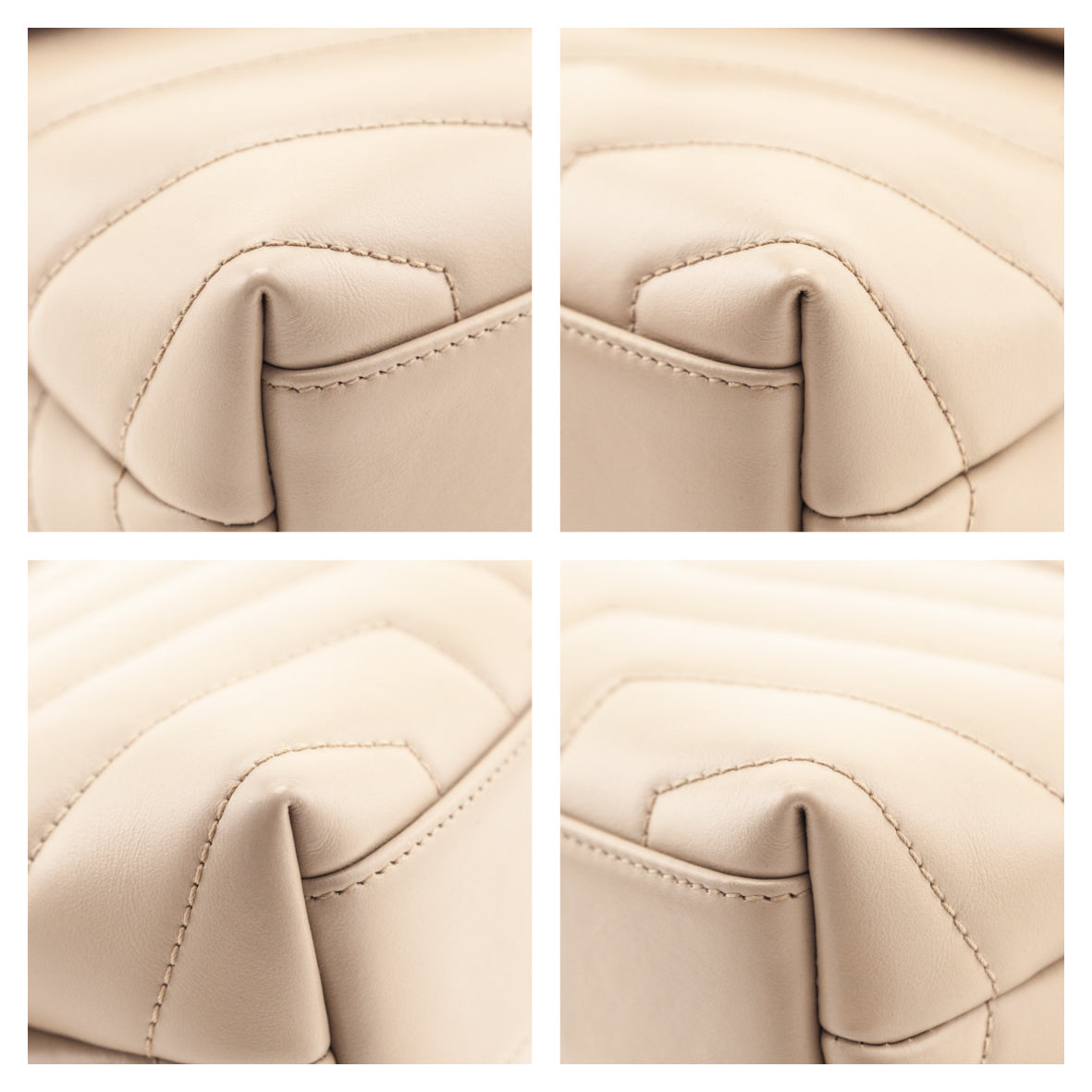 Saint Laurent Dark Beige Calfskin Y Quilted Monogram Toy Loulou Crossbody Bag - Love that Bag etc - Preowned Authentic Designer Handbags Preloved Fashions
