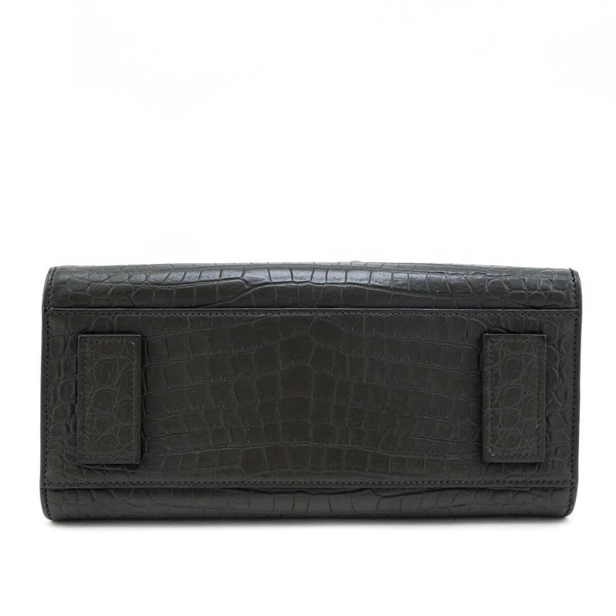 Saint Laurent Dark Green Calfskin Crocodile Embossed Small Sac de Jour - Love that Bag etc - Preowned Authentic Designer Handbags Preloved Fashions