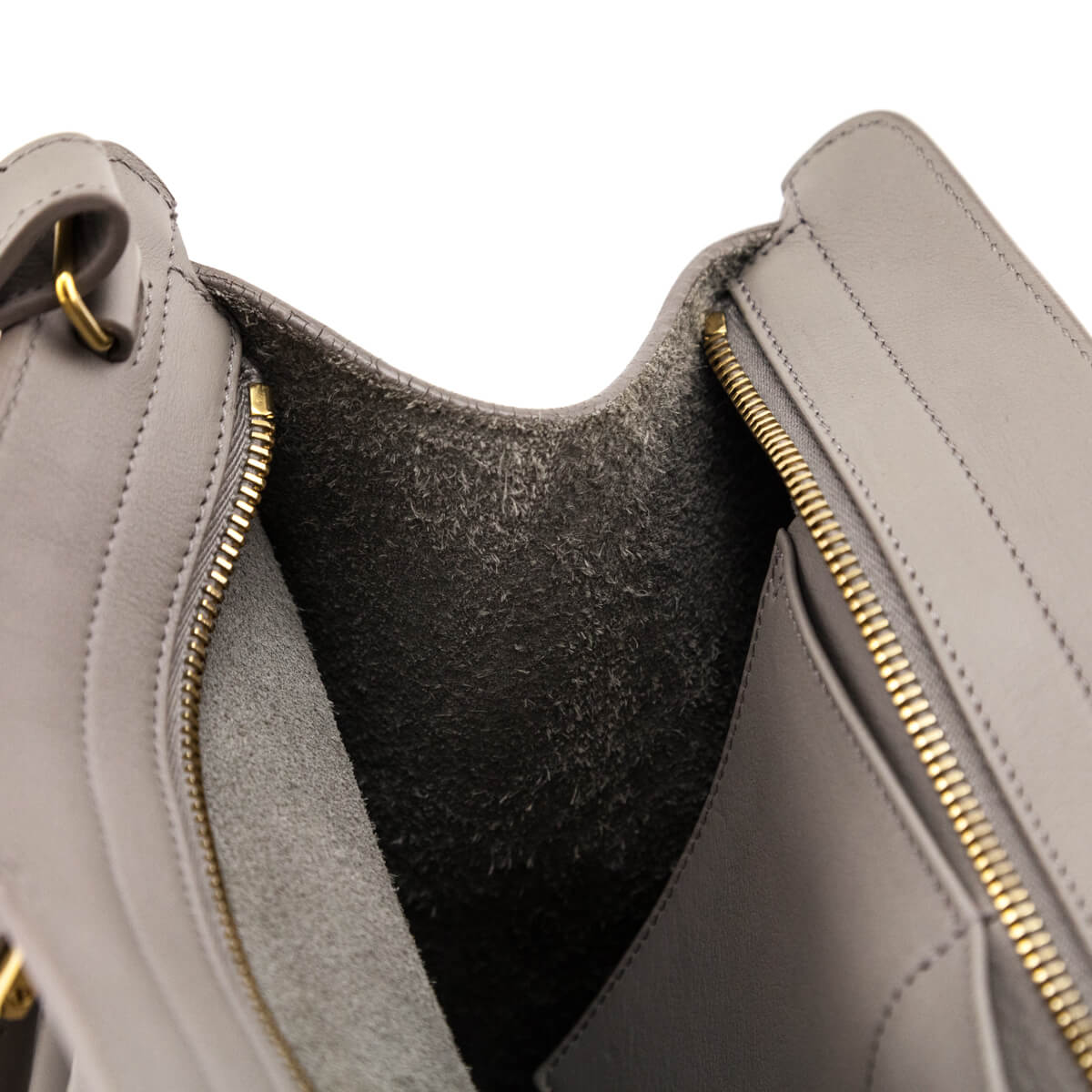 Saint Laurent Gray Calfskin Small Monogram Cabas Bag - Love that Bag etc - Preowned Authentic Designer Handbags Preloved Fashions