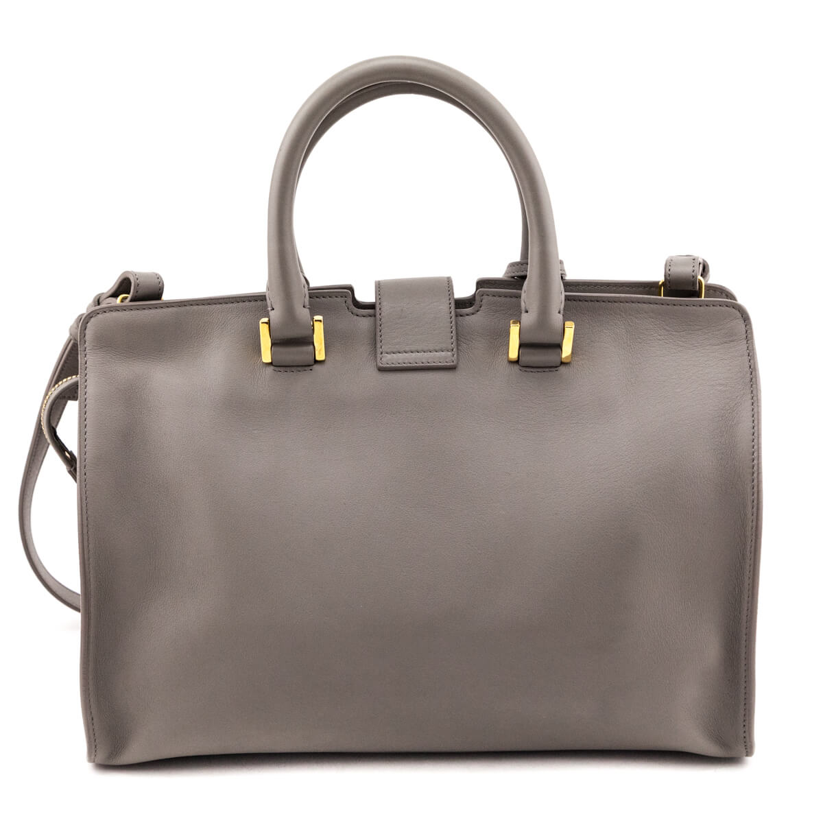 Saint Laurent Gray Calfskin Small Monogram Cabas Bag - Love that Bag etc - Preowned Authentic Designer Handbags Preloved Fashions