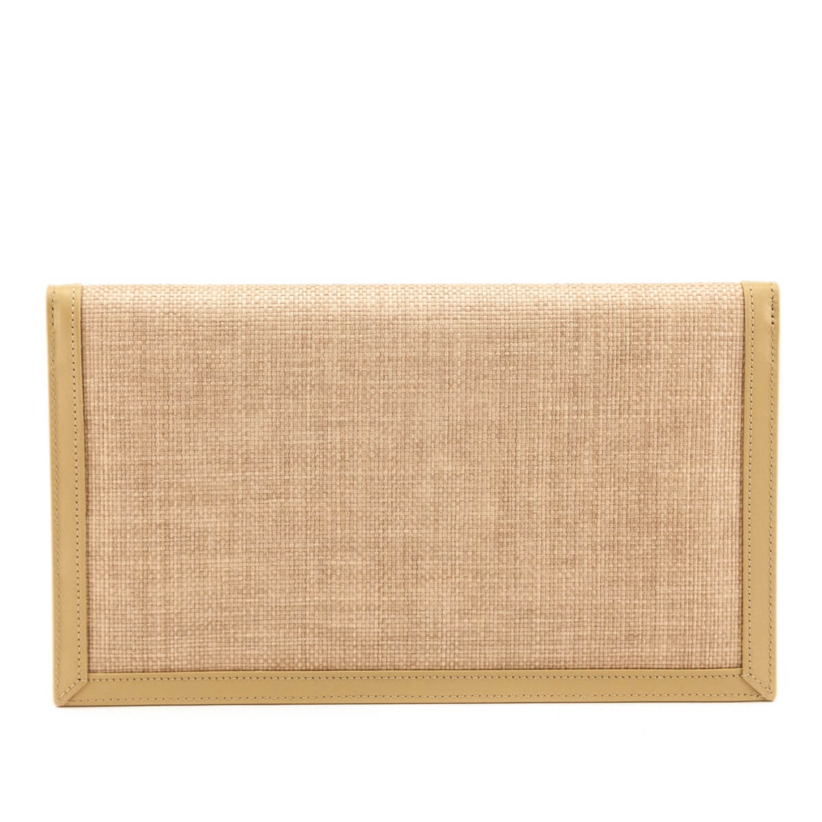 Saint Laurent Natural Hay Blush Raffia Uptown Pouch - Love that Bag etc - Preowned Authentic Designer Handbags Preloved Fashions