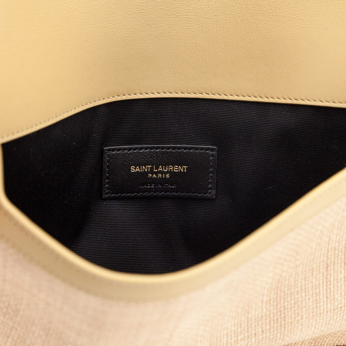 Saint Laurent Natural Hay Blush Raffia Uptown Pouch - Love that Bag etc - Preowned Authentic Designer Handbags Preloved Fashions